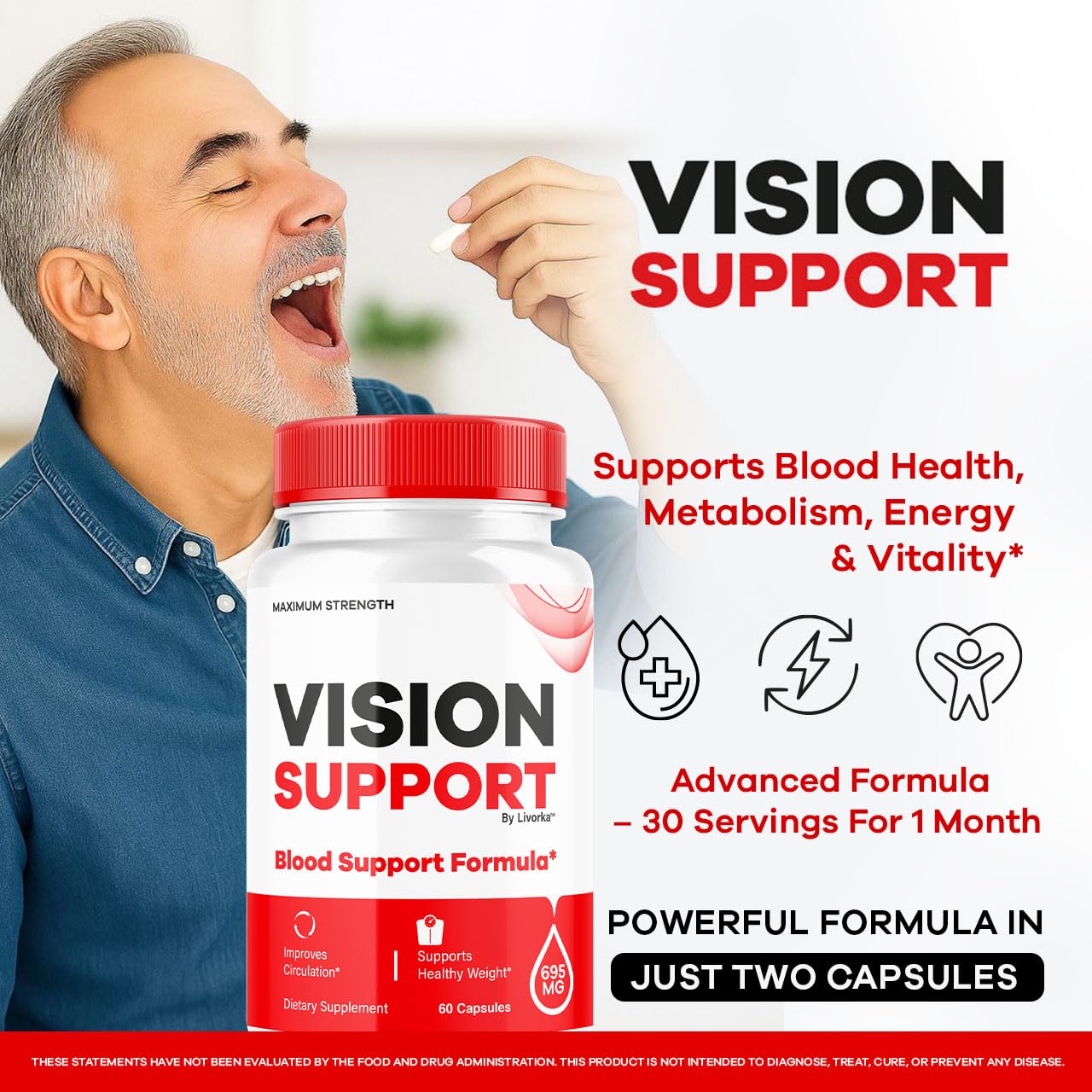 LIVORKA Vision Support Capsules, 60 Count