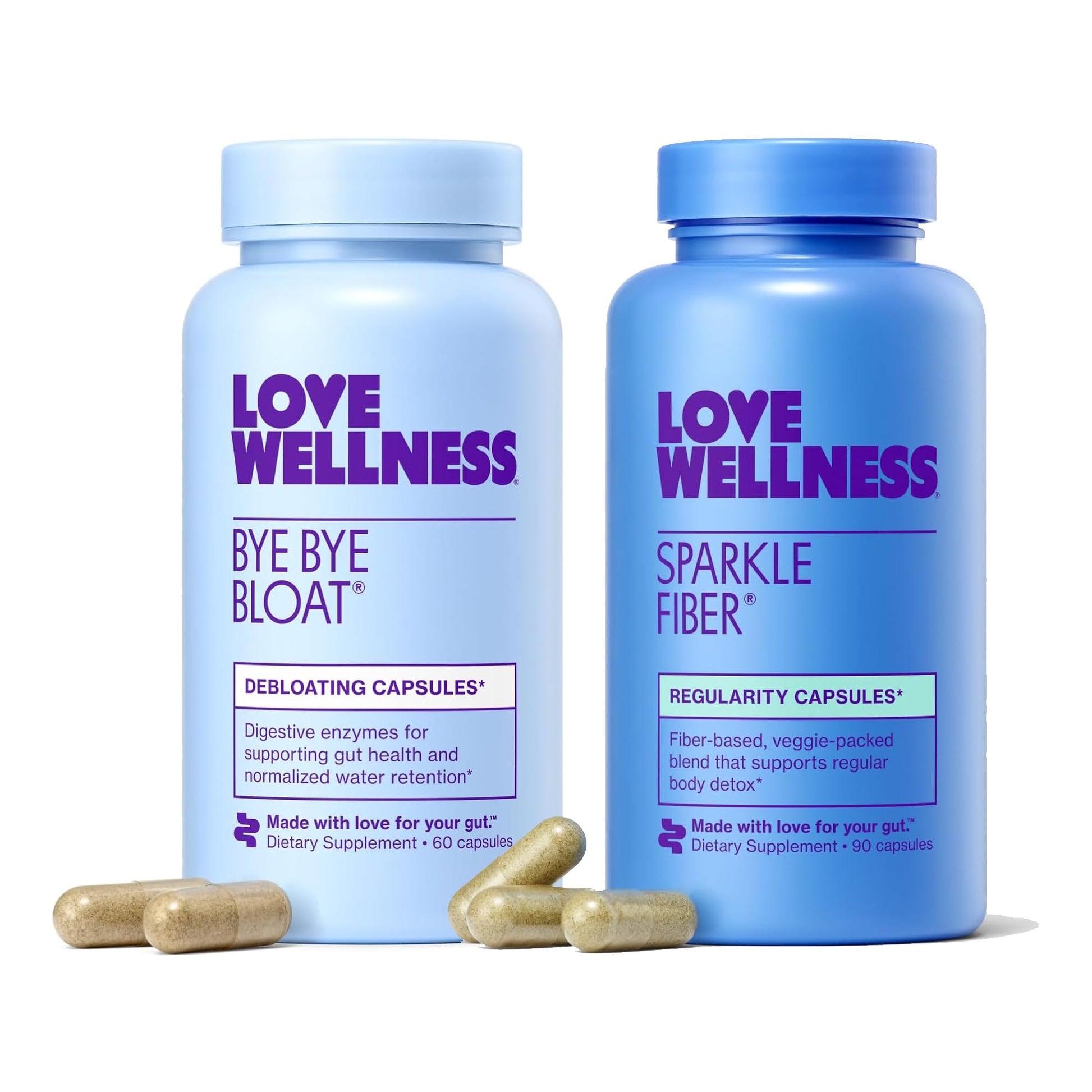 Love Wellness Bye Bye Bloat & Sparkle Fiber Capsules 150