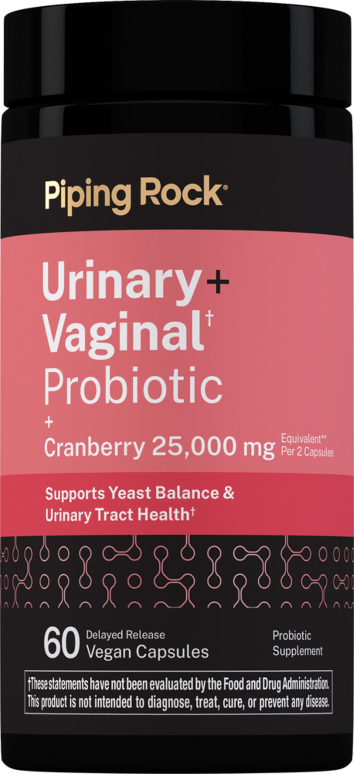 Piping Rock Urinary and Vaginal Probiotic for Women Capsule, 60 Count