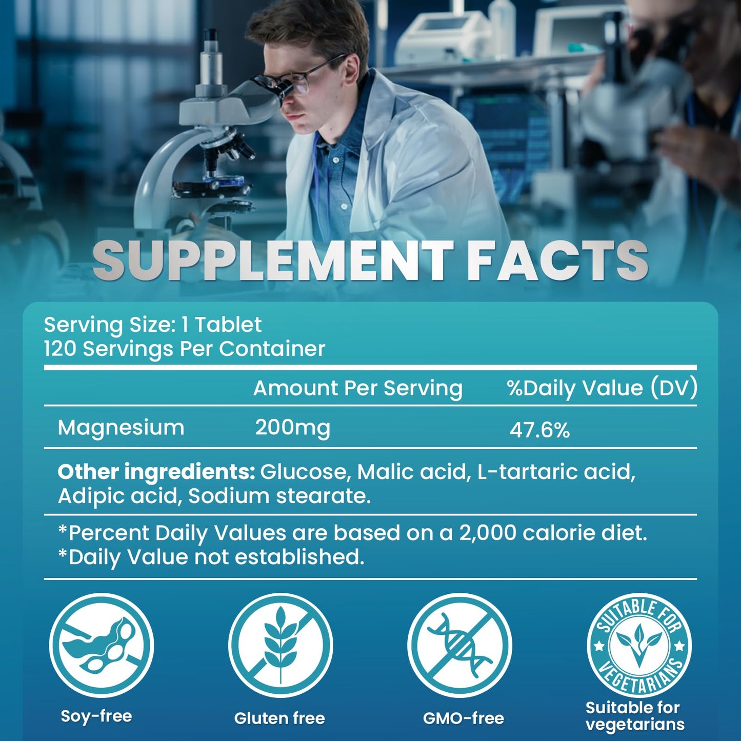 SHANDR Hydrogen Water Tablets with Magnesium H2 Molecular, 120 Tablets
