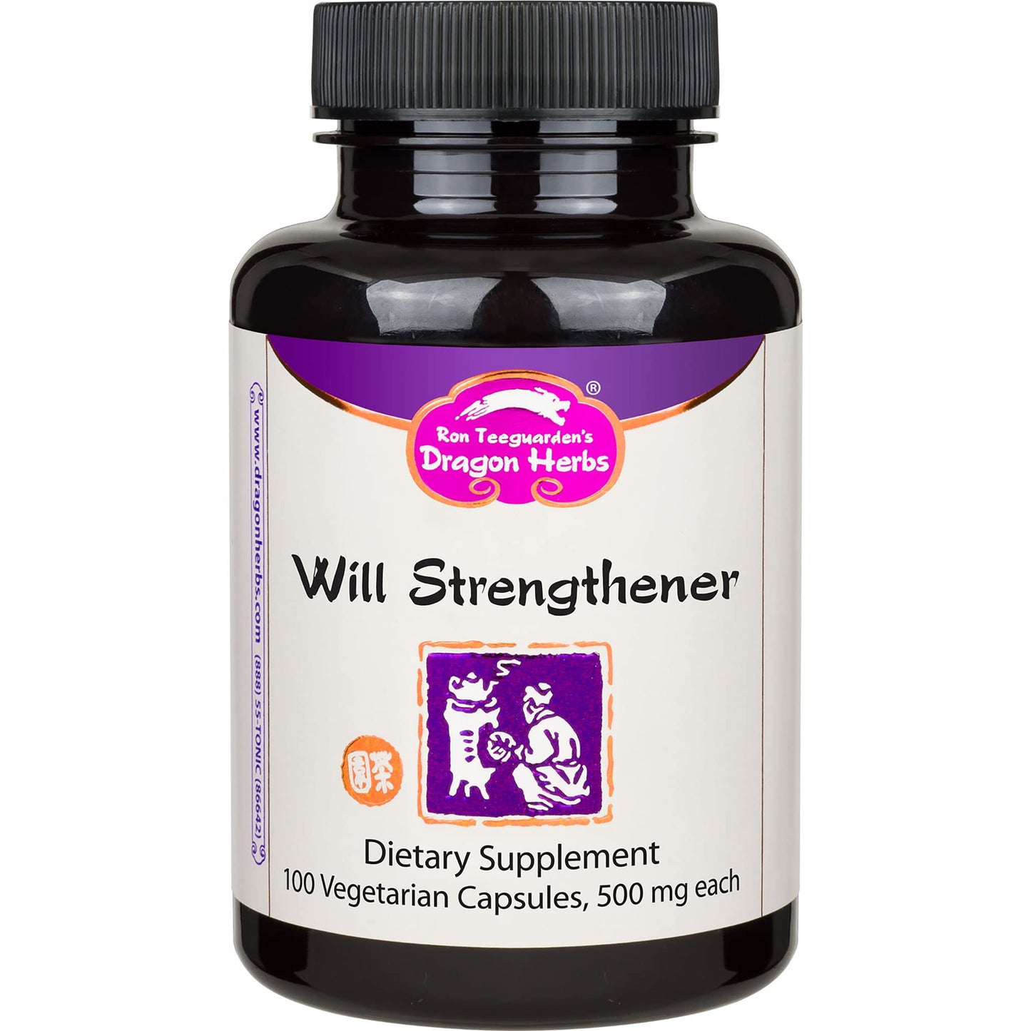 Dragon Herbs Will Strengthener 500 mg Capsules, 100 Count
