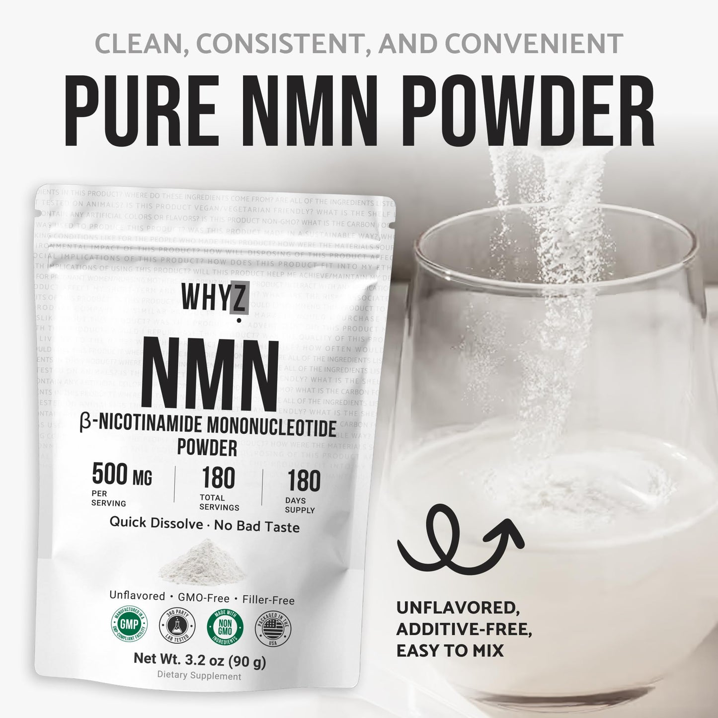 WHYZ Nicotinamide Mononucleotide Powder 3.2 oz