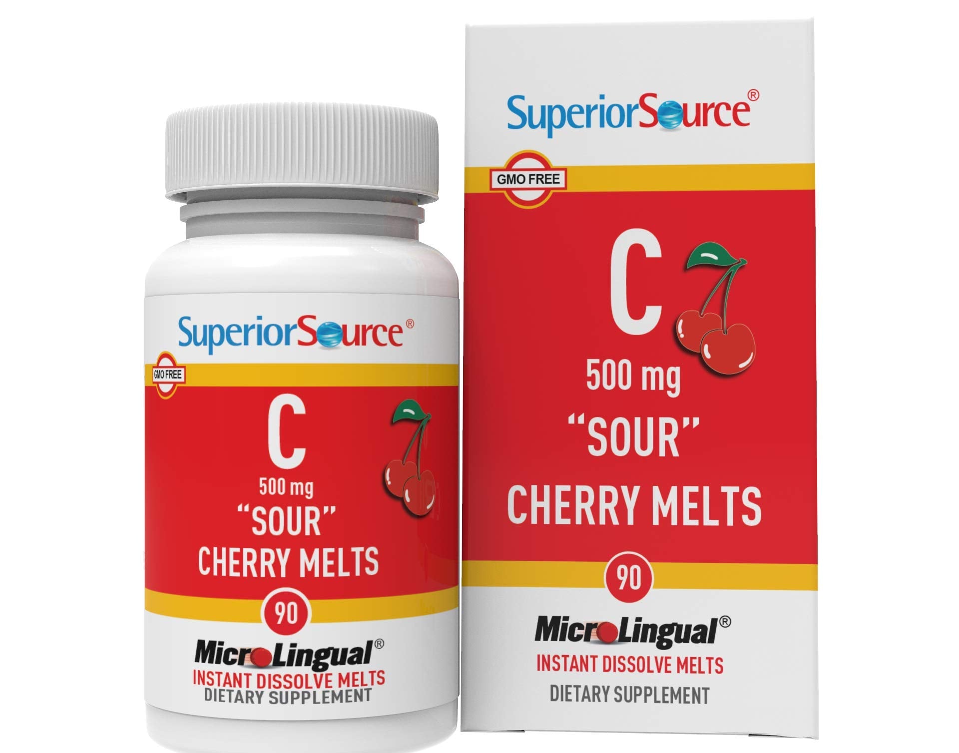 Superior Source Vitamin C 500 mg Sour Cherry Melts Tablet 90 Tablets