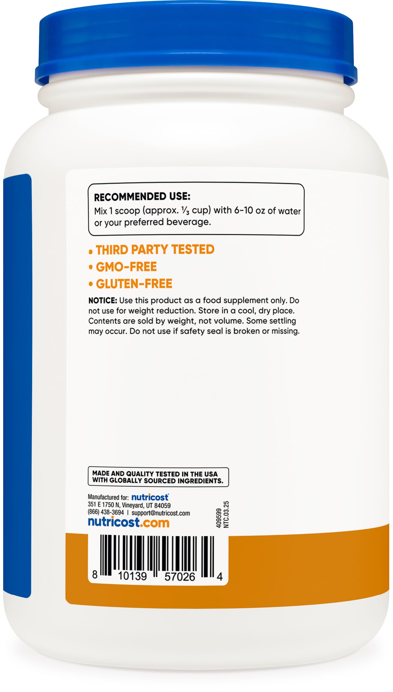 Nutricost Grass-Fed Whey Protein Isolate Powder (Chocolate PB) 32.4 oz