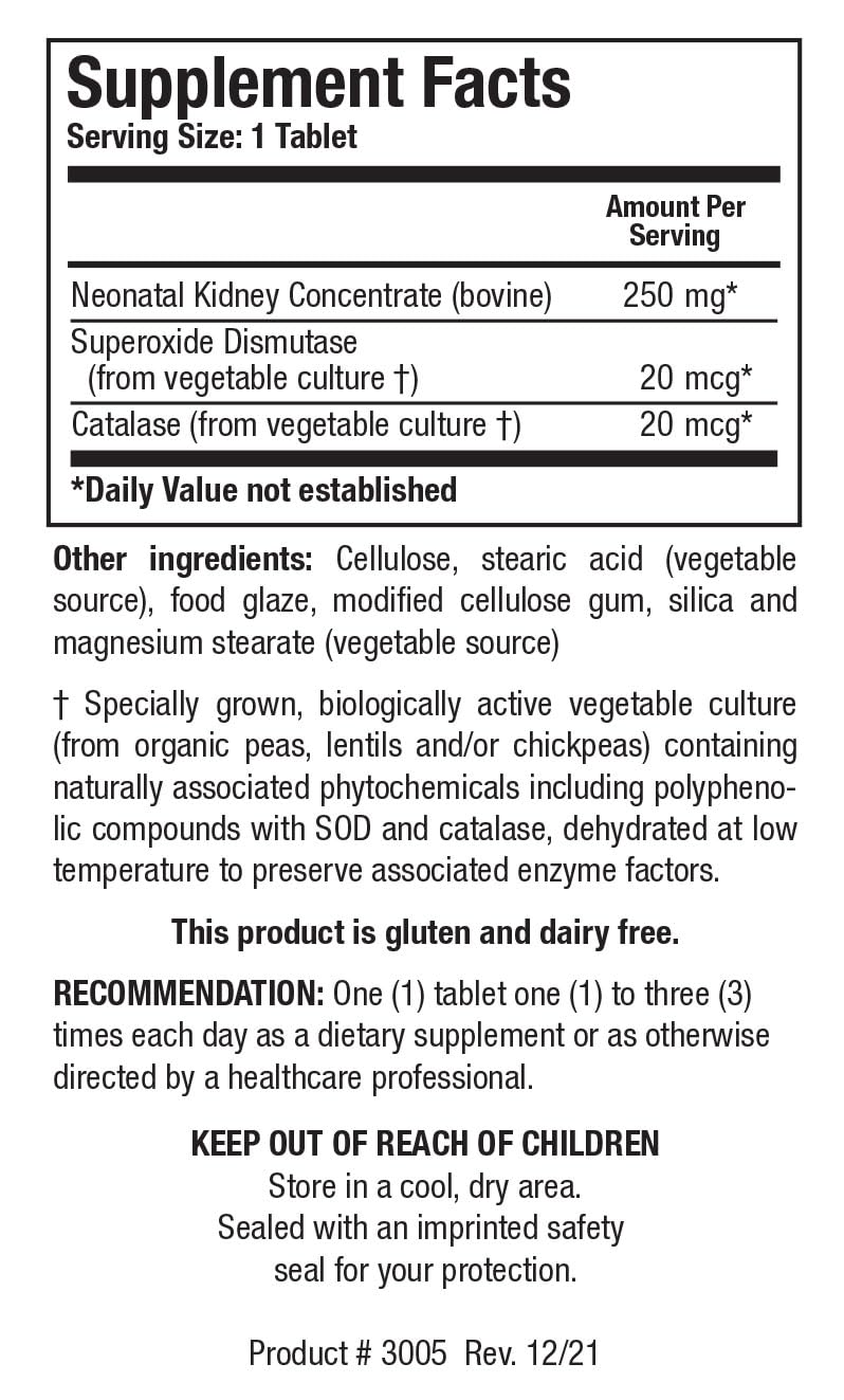 BIOTICS RESEARCH Cytozyme KD Neonatal Kidney Tablets, 60