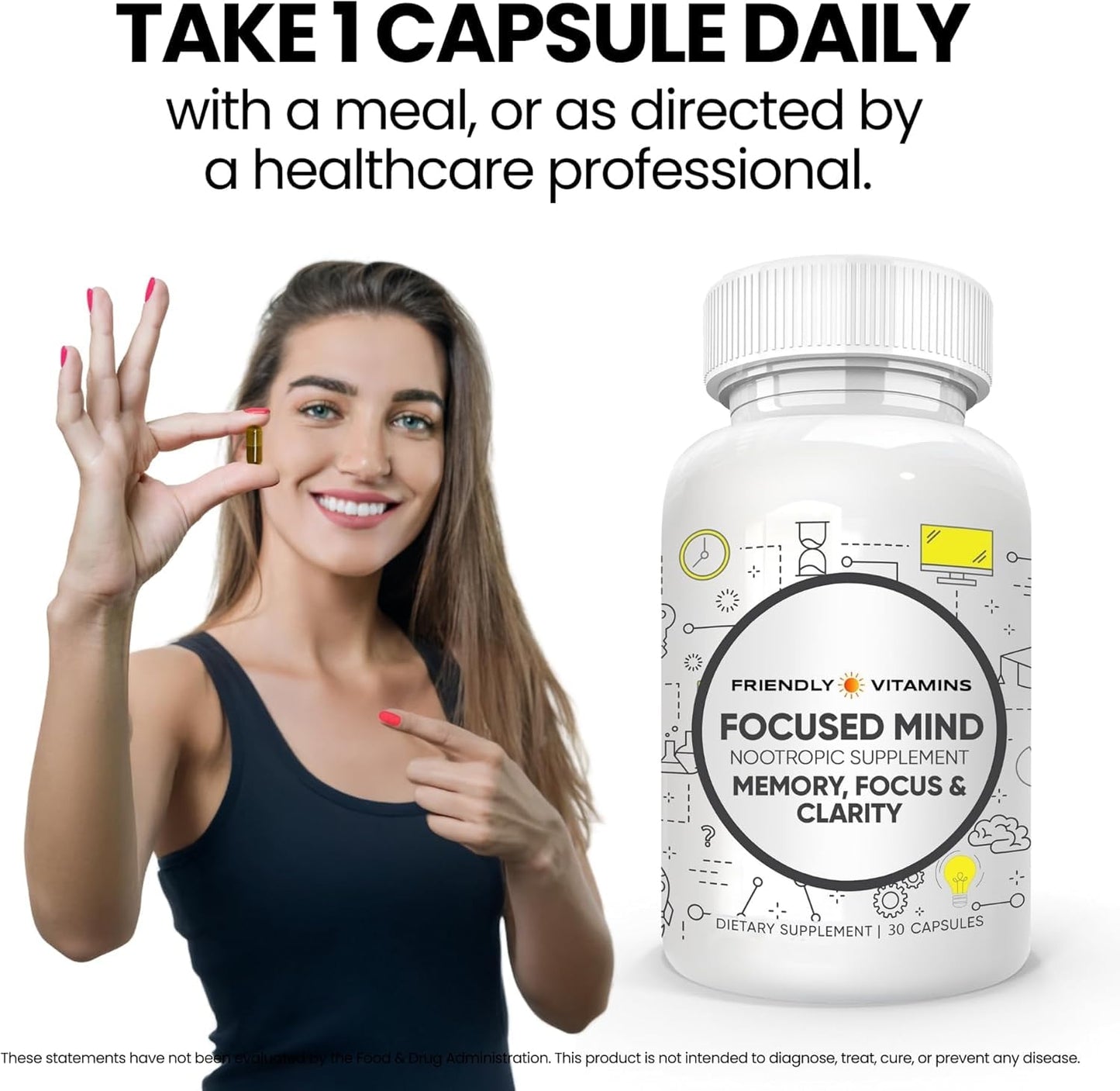 Friendly Vitamins Focused Mind Capsule 30 Count