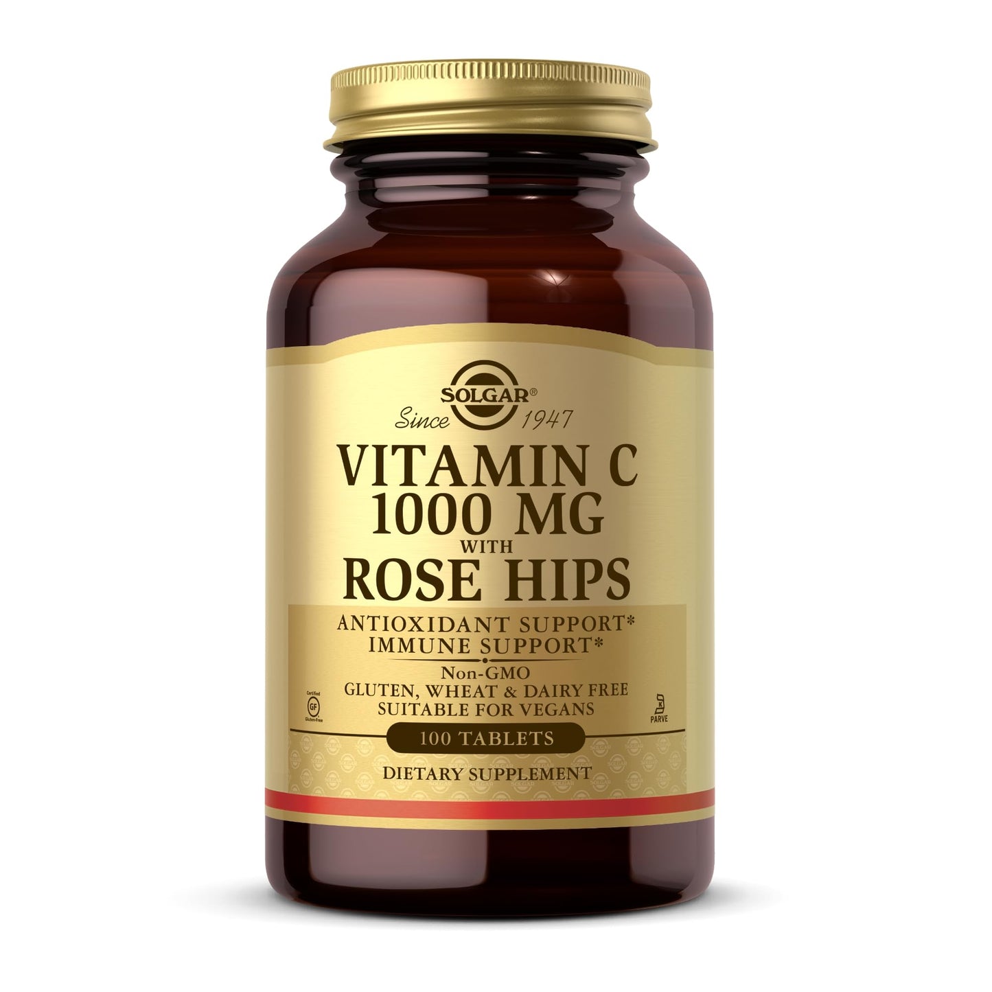 Solgar Vitamin C 1000 mg with Rose Hips Tablets, 100 Count