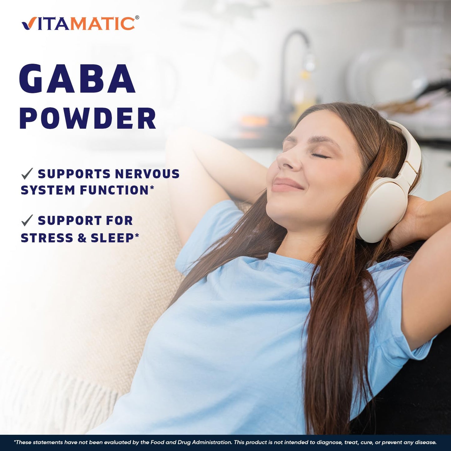 Vitamatic Gamma Aminobutyric Acid Powder 8.8 oz