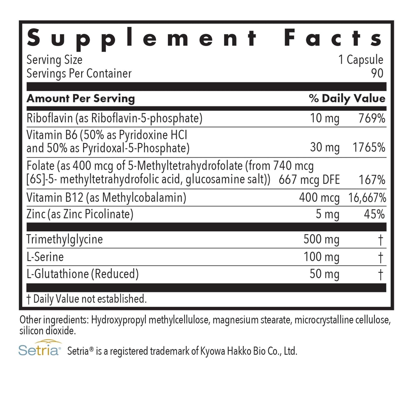 Allergy Research Group Homocysteine Plus Supplement Vegetarian Capsules 90 Count