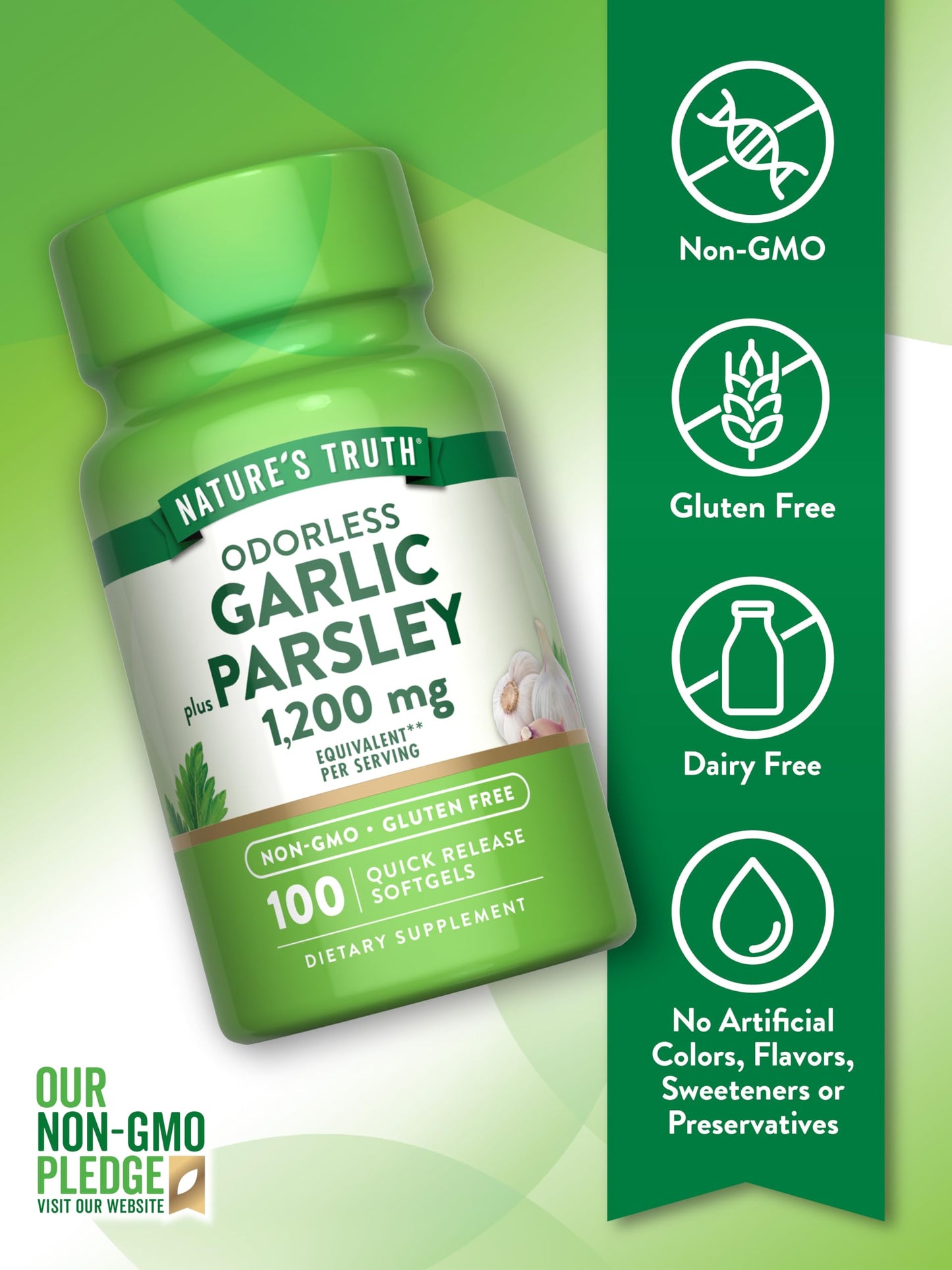 Nature's Truth Odorless Garlic and Parsley 100 Softgels