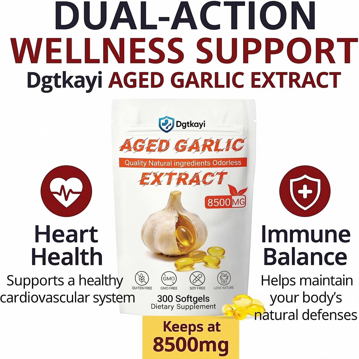 Dgtkayi Aged Garlic Extract Softgels 300