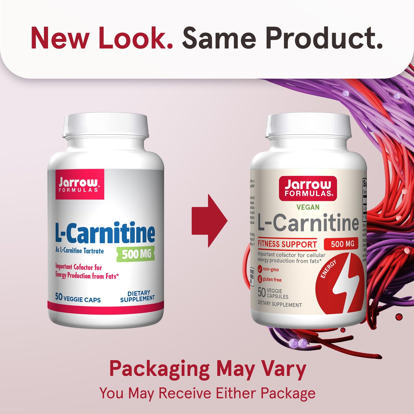 Jarrow Formulas L-Carnitine 500 mg Capsules 50 Count