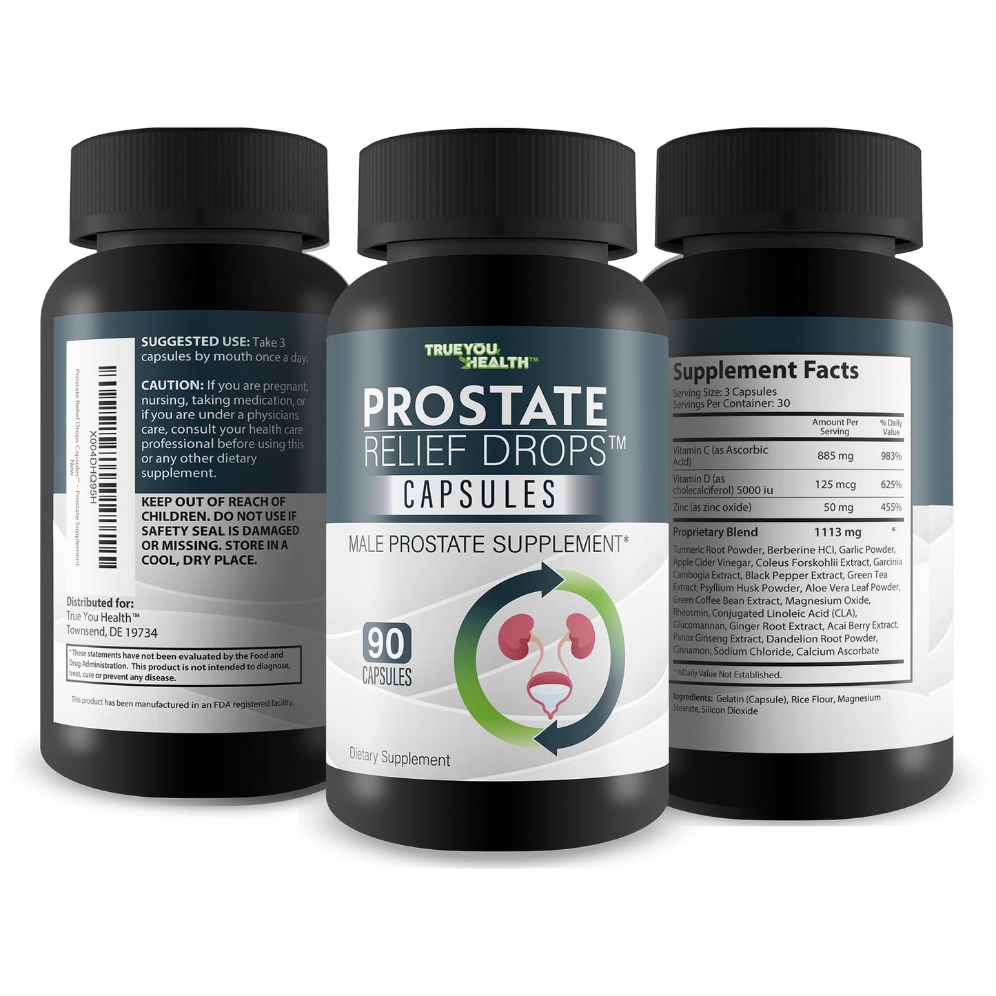 True You Health Prostate Relief Capsules, 90 Count