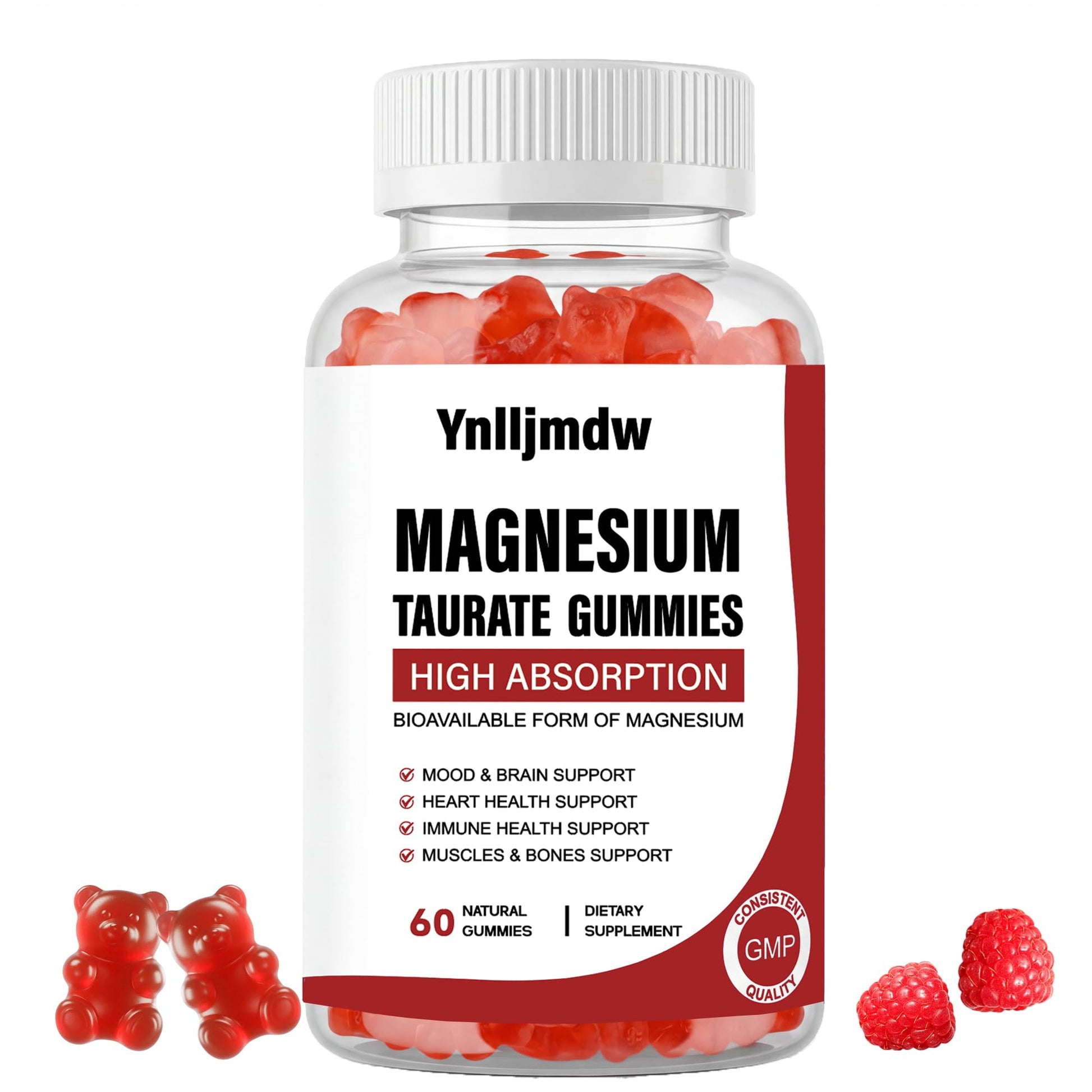 Ynlljmdw Magnesium Taurate Gummies, 60 Count