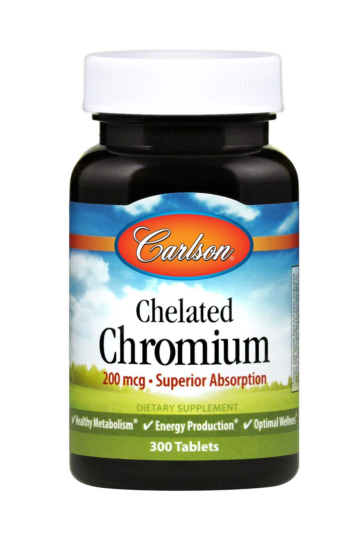 Carlson Chelated Chromium Tablets, 200 mcg, 300 Count