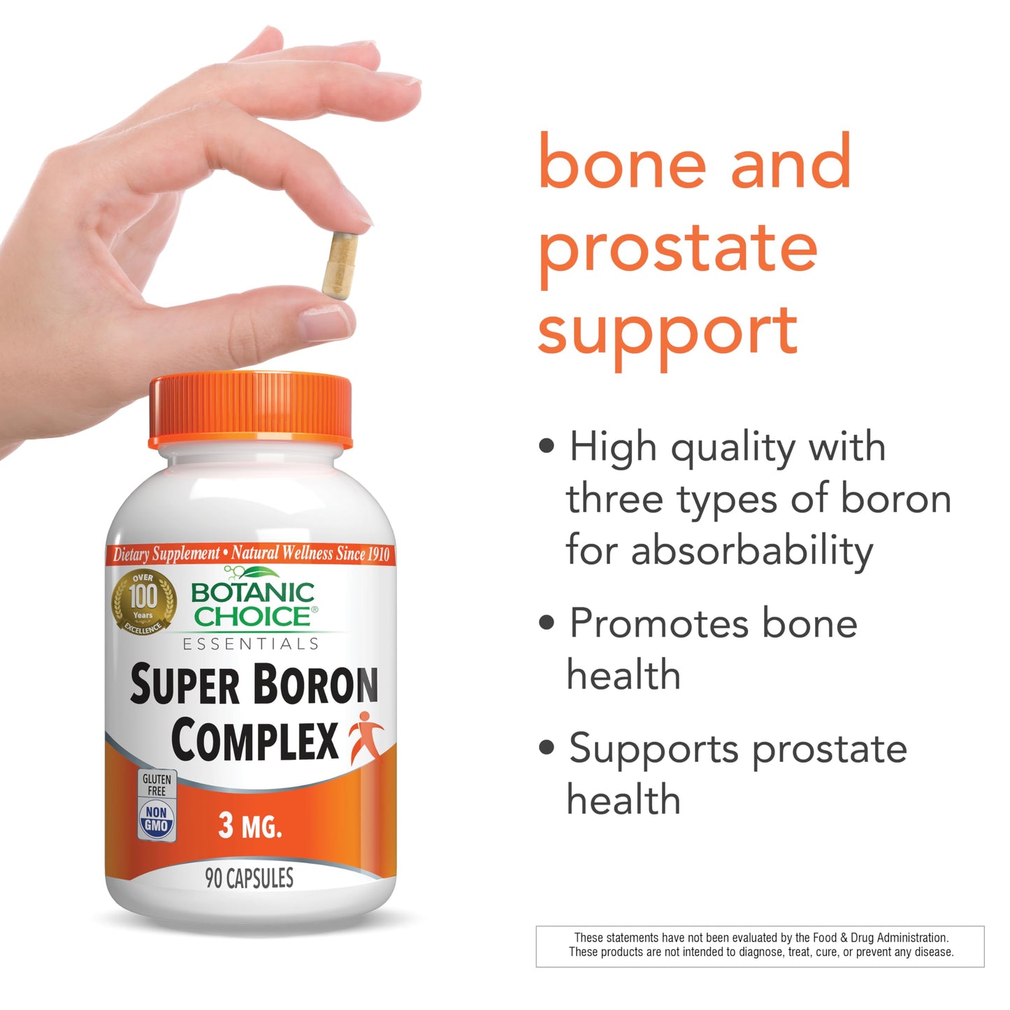 Botanic Choice Super Boron Complex 3 mg Capsules, 90 Count