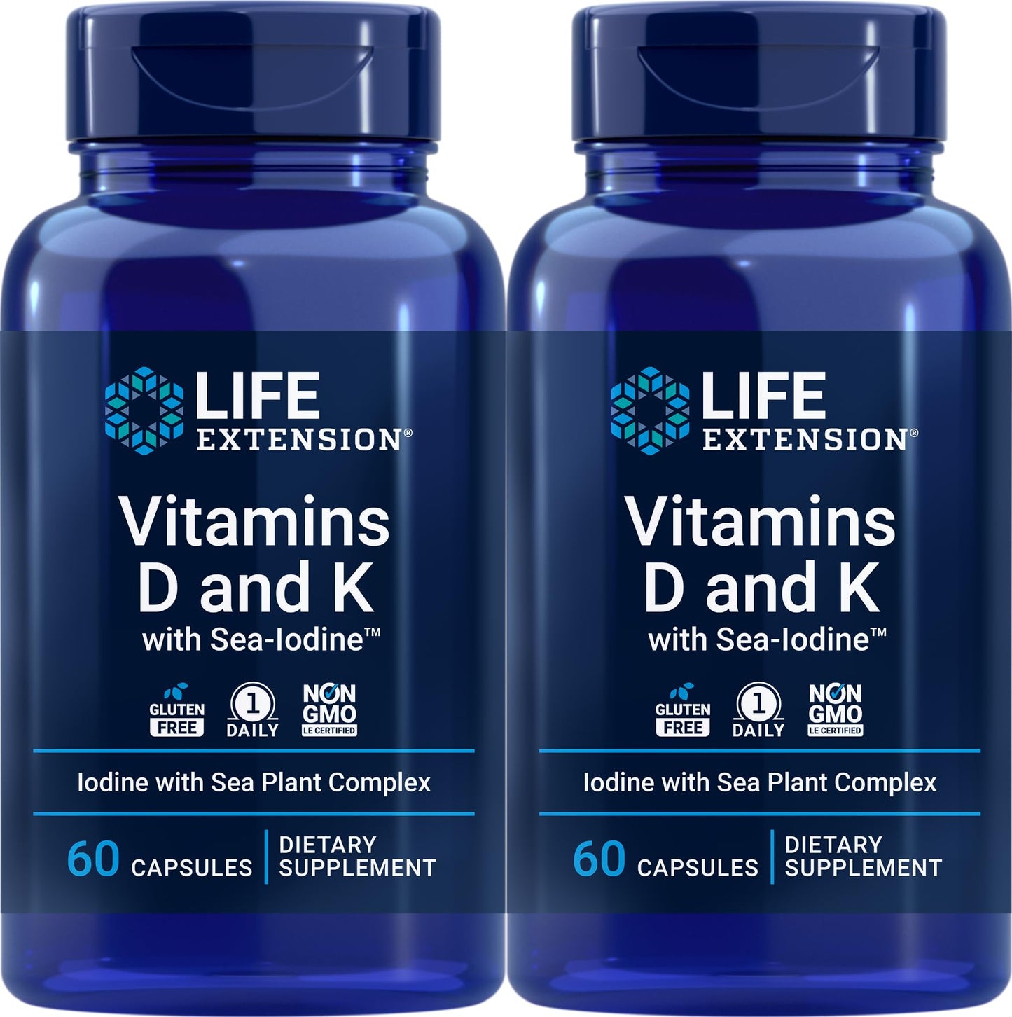 Life Extension Vitamins D and K with Sea-Iodine Capsules 120