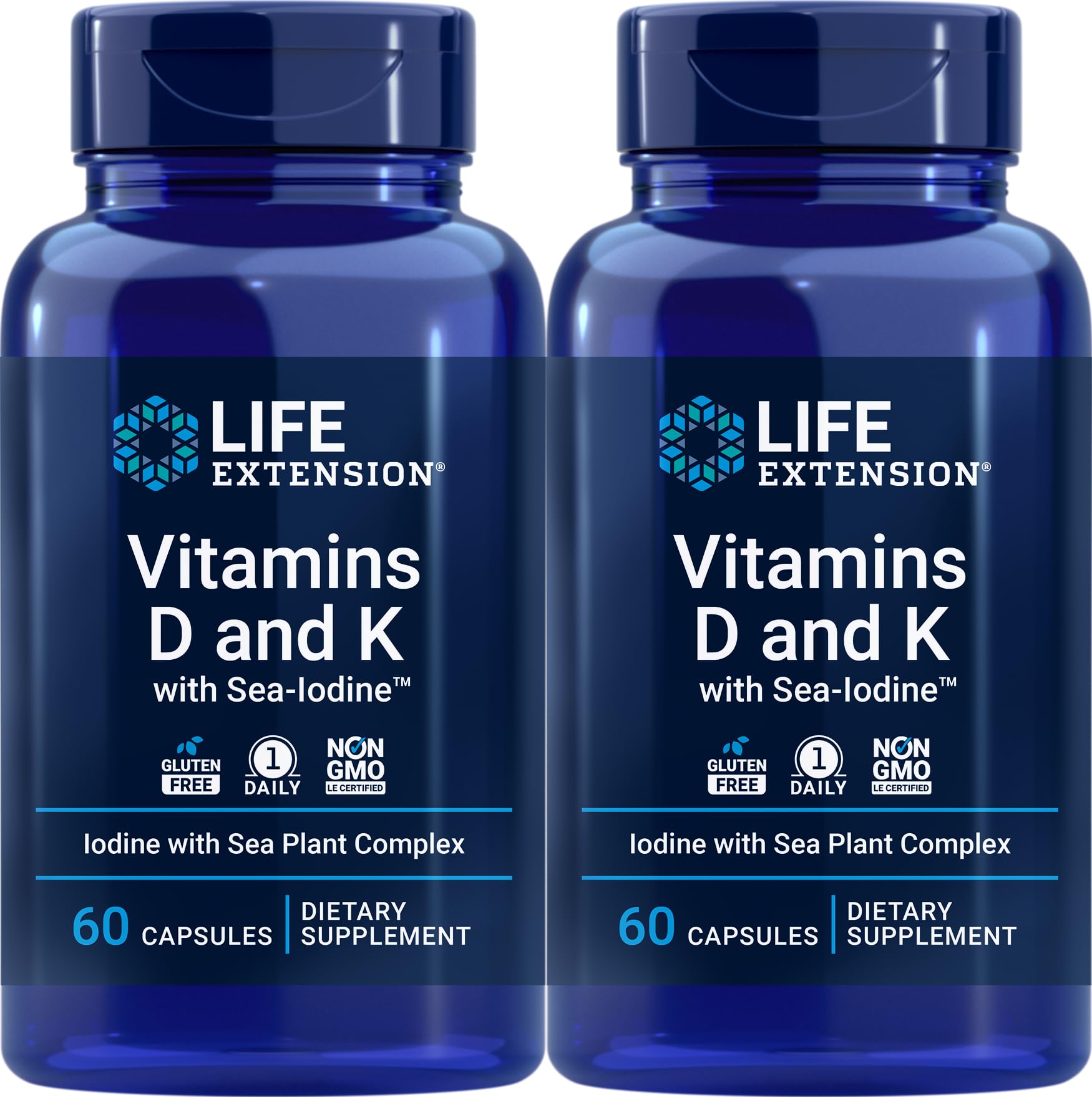 Life Extension Vitamins D and K with Sea-Iodine Capsules 120