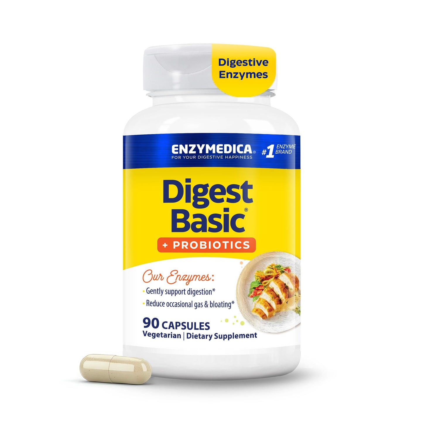 Enzymedica Digest Basic + Probiotics Capsules, 90 Capsules