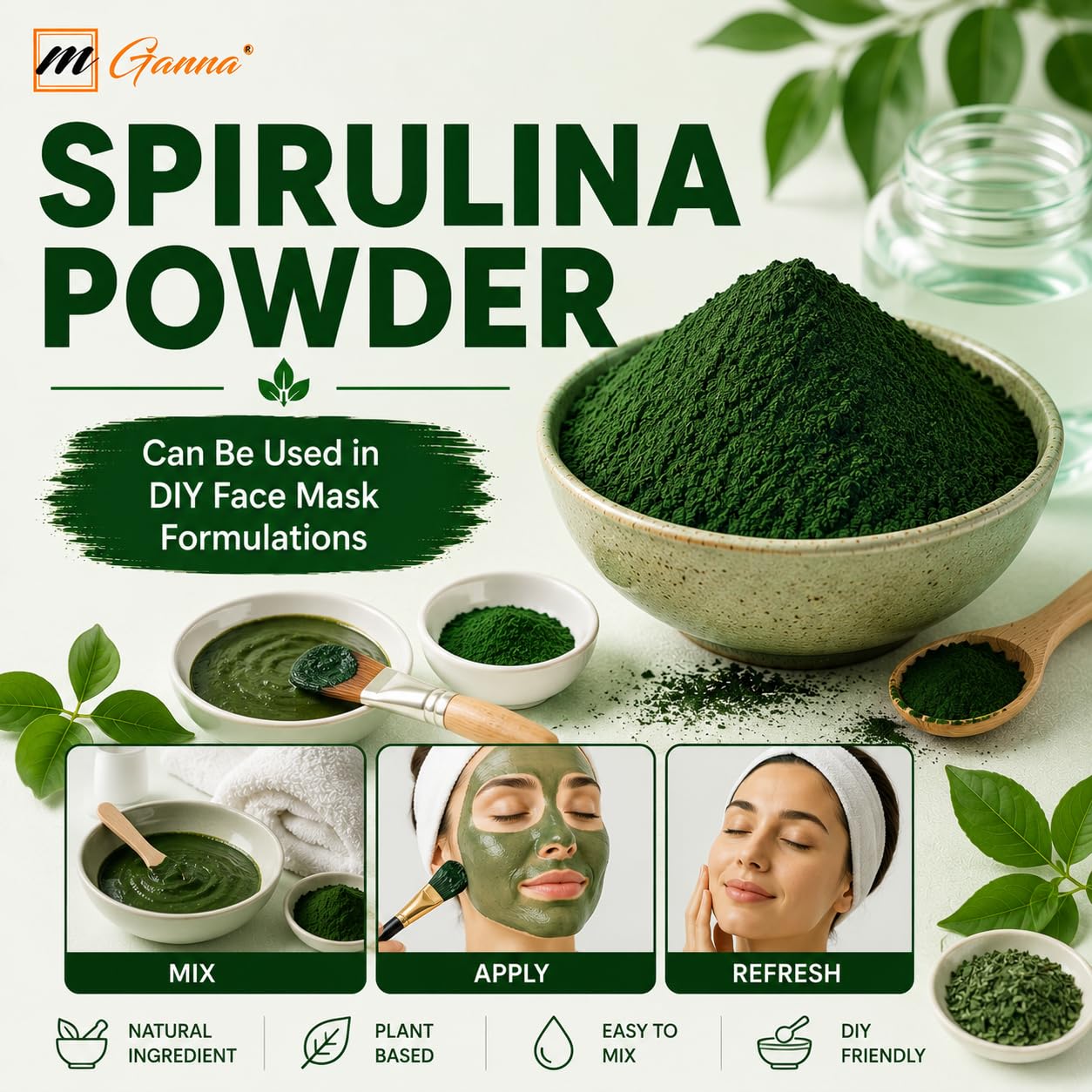 mGanna Spirulina Powder 8 oz