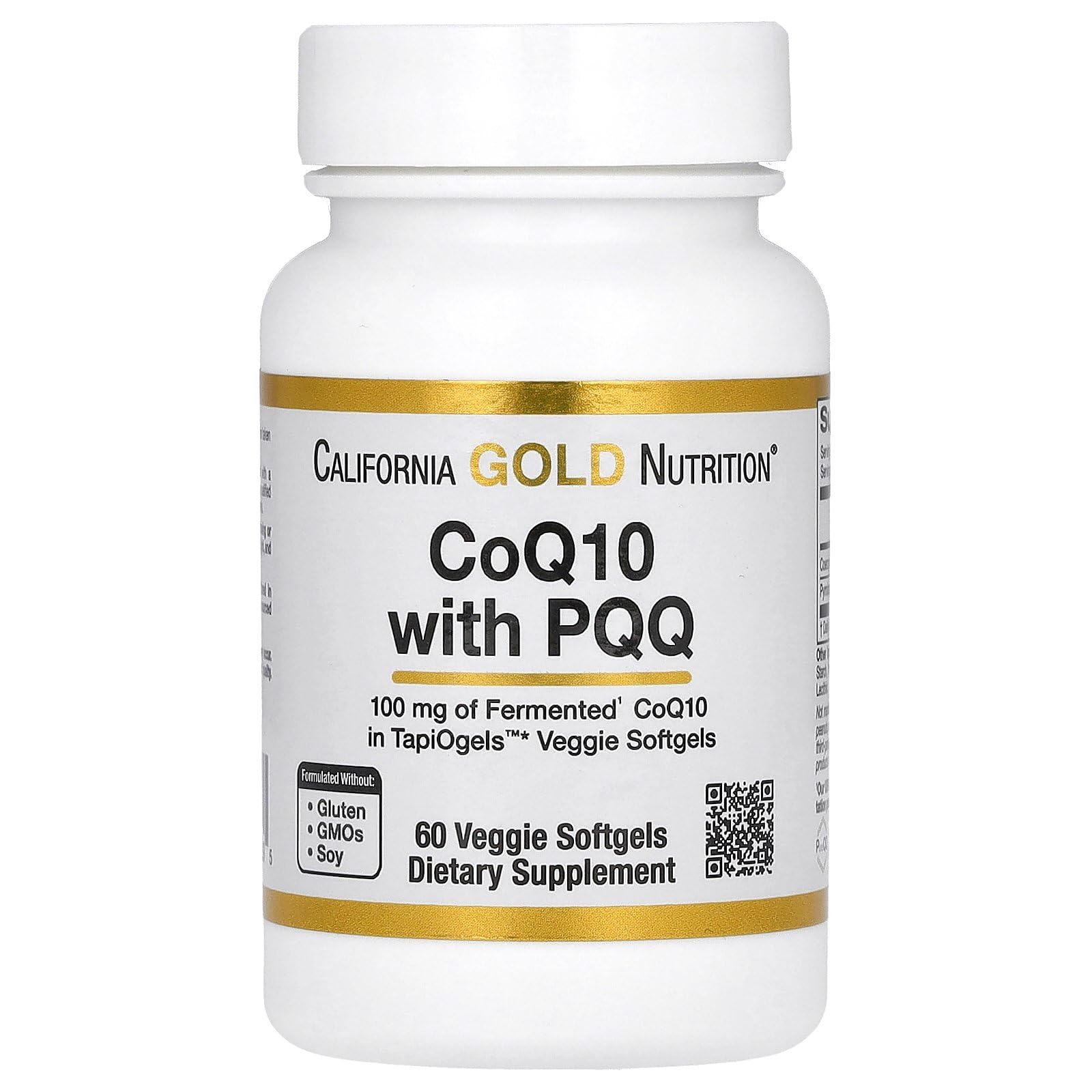 California Gold Nutrition CoQ10 with PQQ, Ubiquinone USP, Tapioca Veggie Softgels, 100 mg, 60 Softgels
