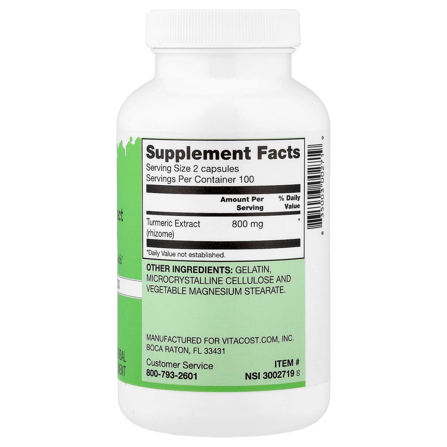 Vitacost Turmeric Extract Capsules, 200 Capsules (400 mg per Capsule)
