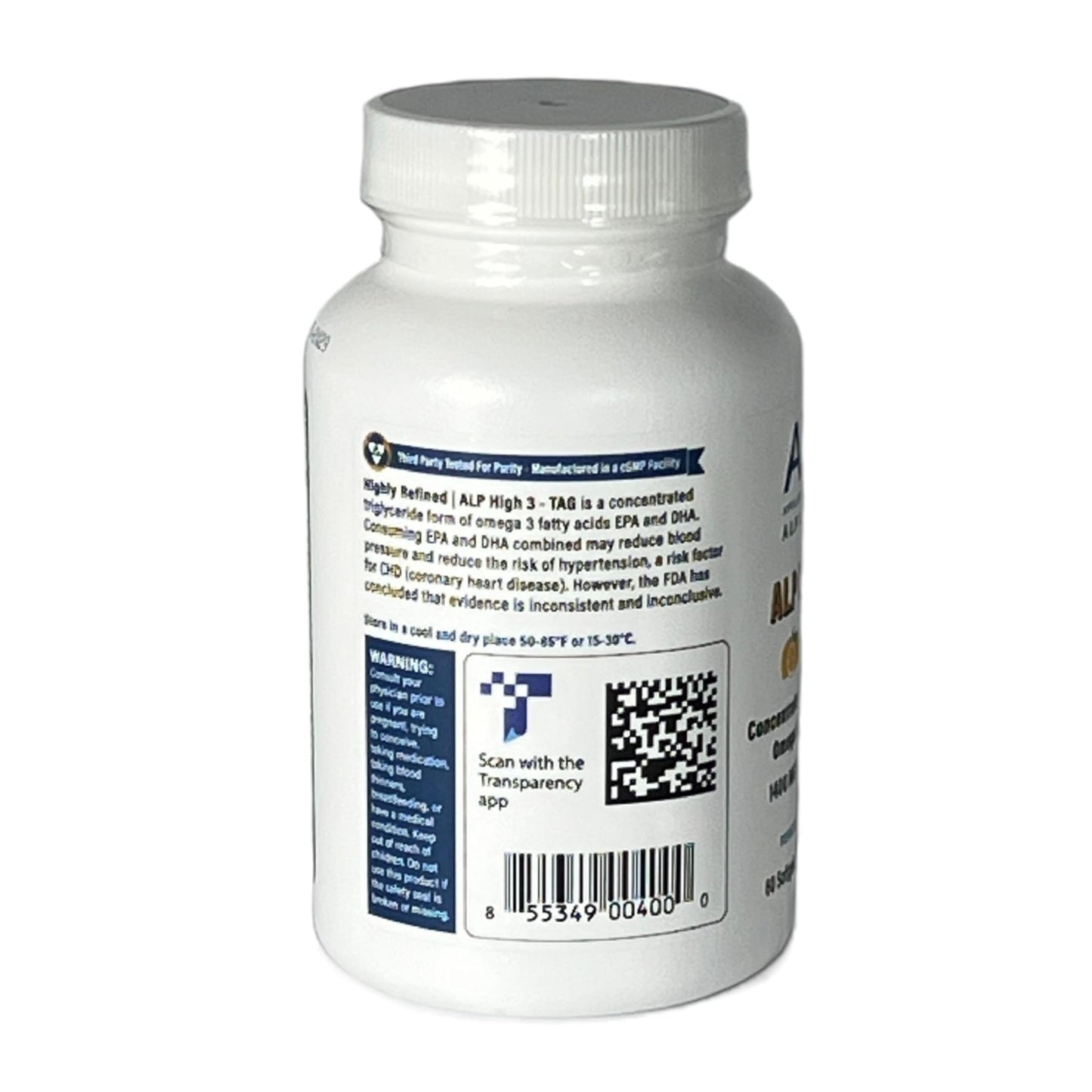 ALP High-3 TAG Omega-3 Fish Oil Softgels 60-Count