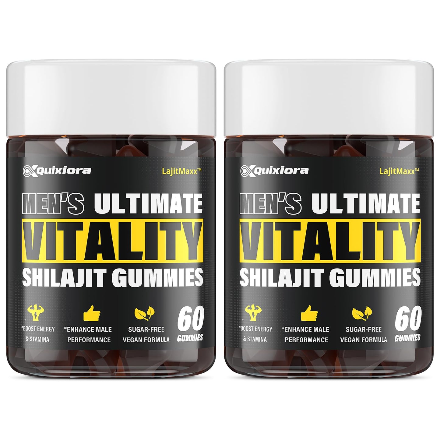 Quixiora Shilajit Gummies for Men – 85+ Trace Minerals & Fulvic Acid, 120 Gummies
