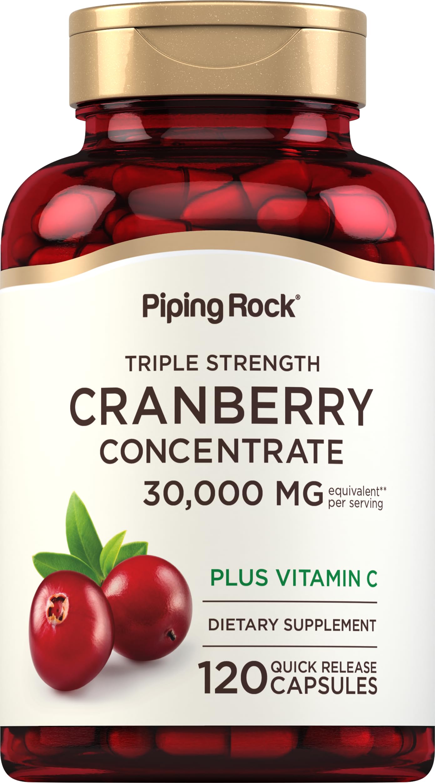 Piping Rock Cranberry Capsules, 120 Count