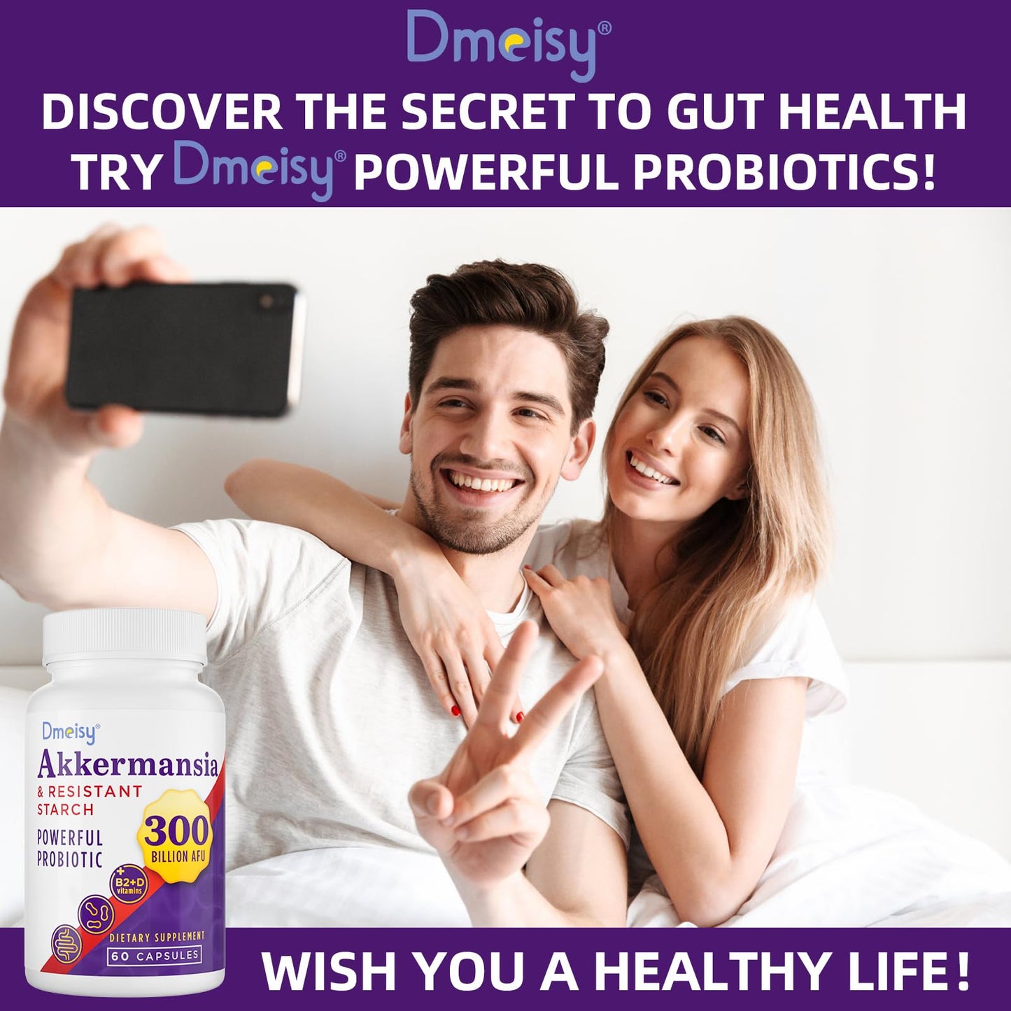 Dmeisy Akkermansia Muciniphila Probiotic Capsule 60 Count