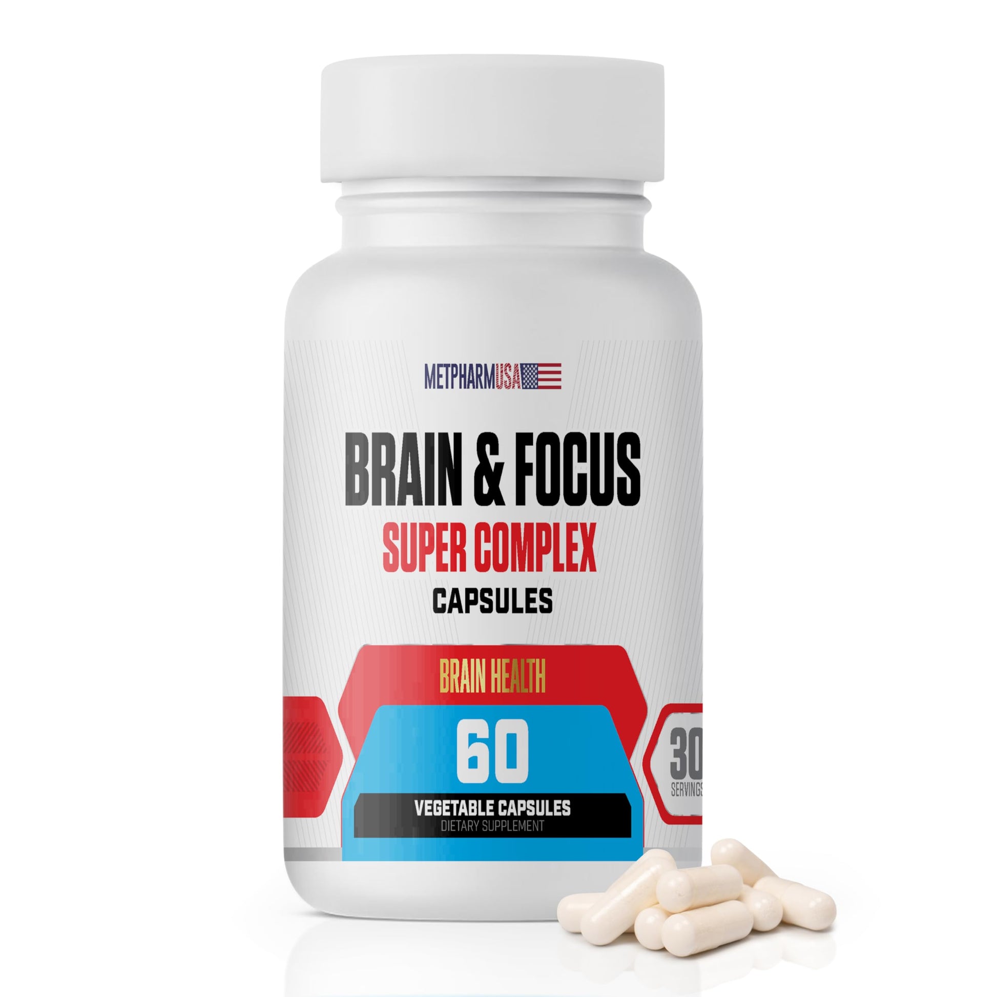 MetpharmUSA Brain & Focus Nootropic Advanced Formula 60 Capsules