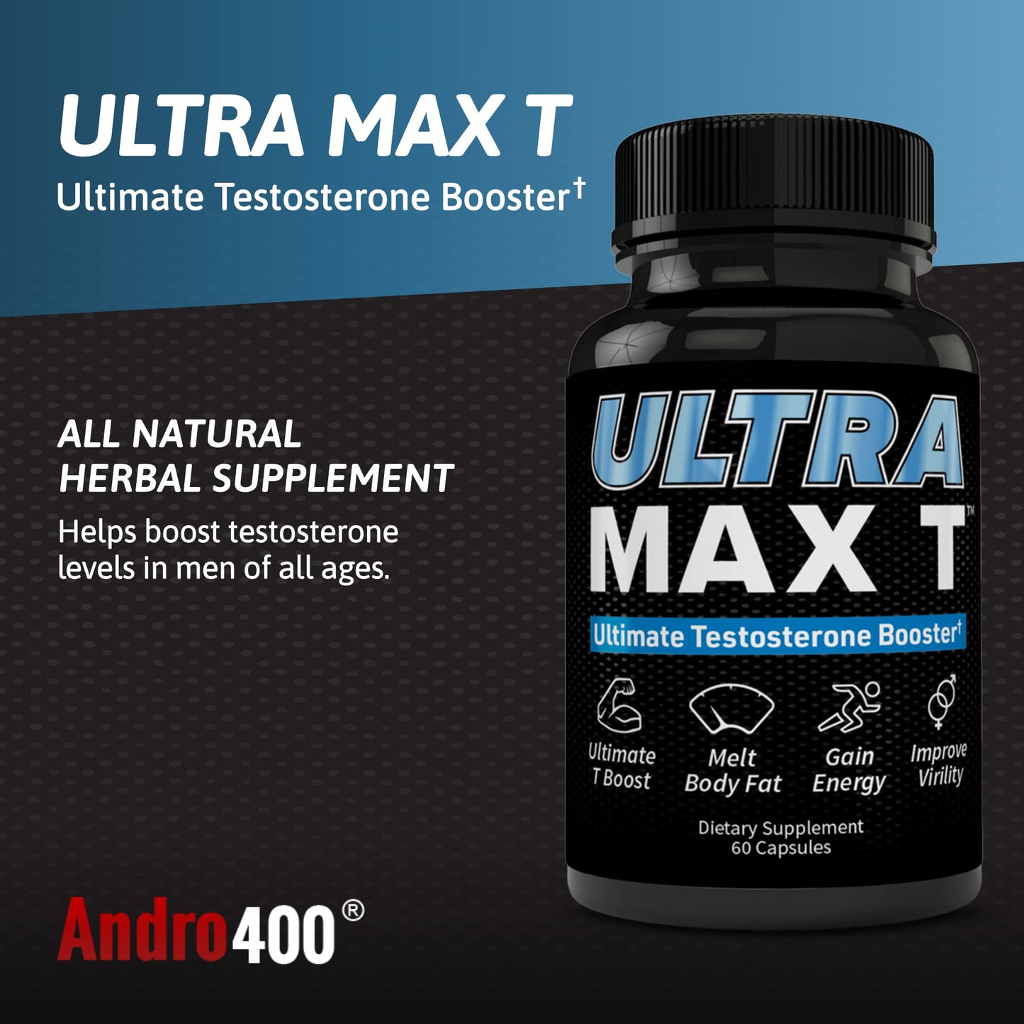 Andro400 Ultra Max T Maximum Strength T-Support Complex 60 Capsules