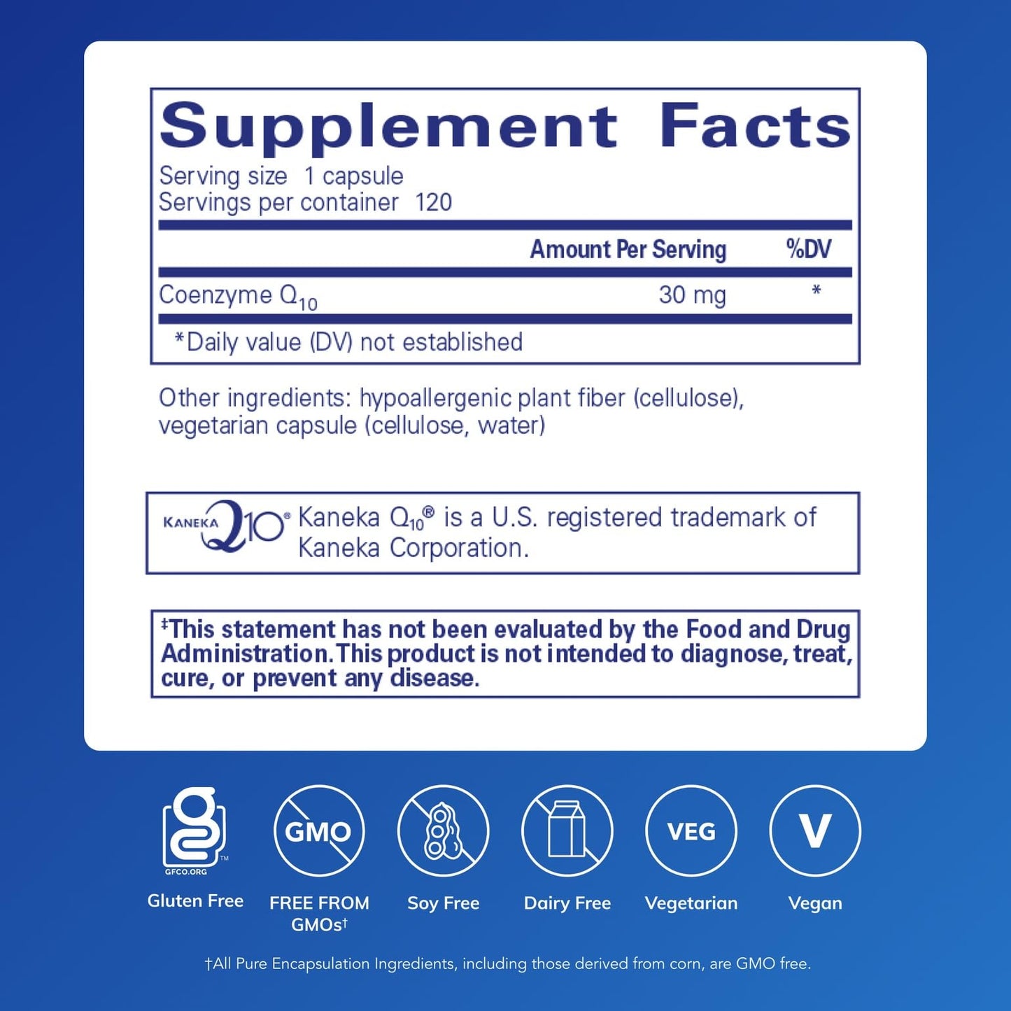 Pure Encapsulations CoQ10 30 mg Capsule, 120 Count
