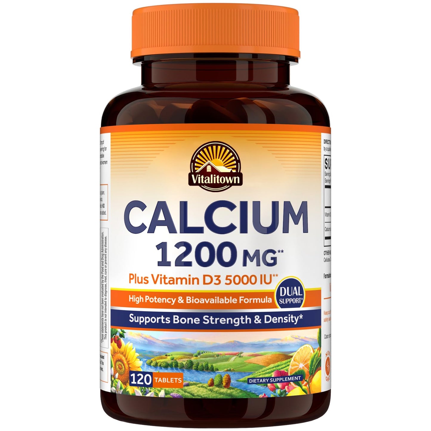 Vitalitown Calcium 1200 mg with Vitamin D3 5000 IU Tablet, 120 Tablets