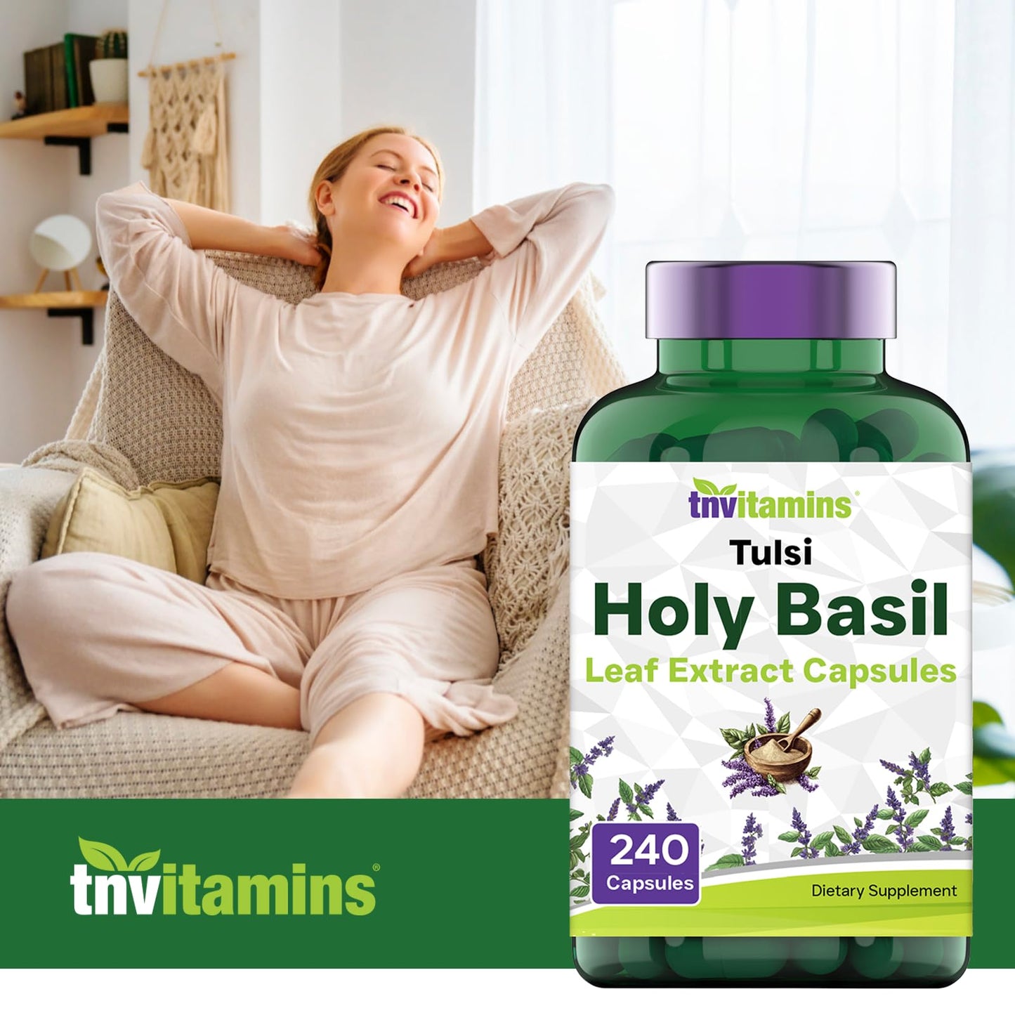 tnvitamins Holy Basil Capsules 240 Count