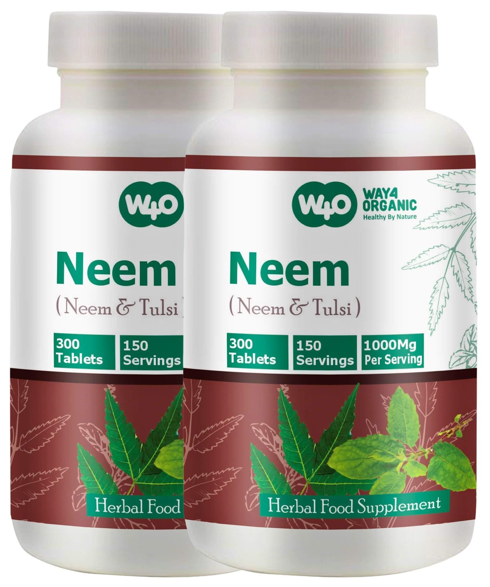WAY 4 ORGANIC W4O Neem Tulsi Tablets, 2-Count