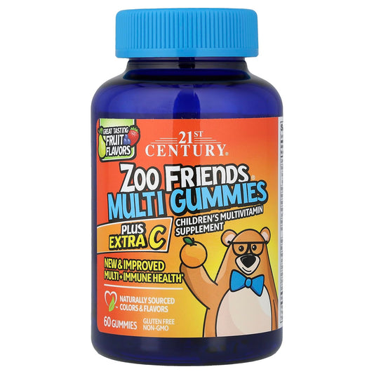 21st Century Zoo Friends Multi Gummies Plus Extra C 60 Count