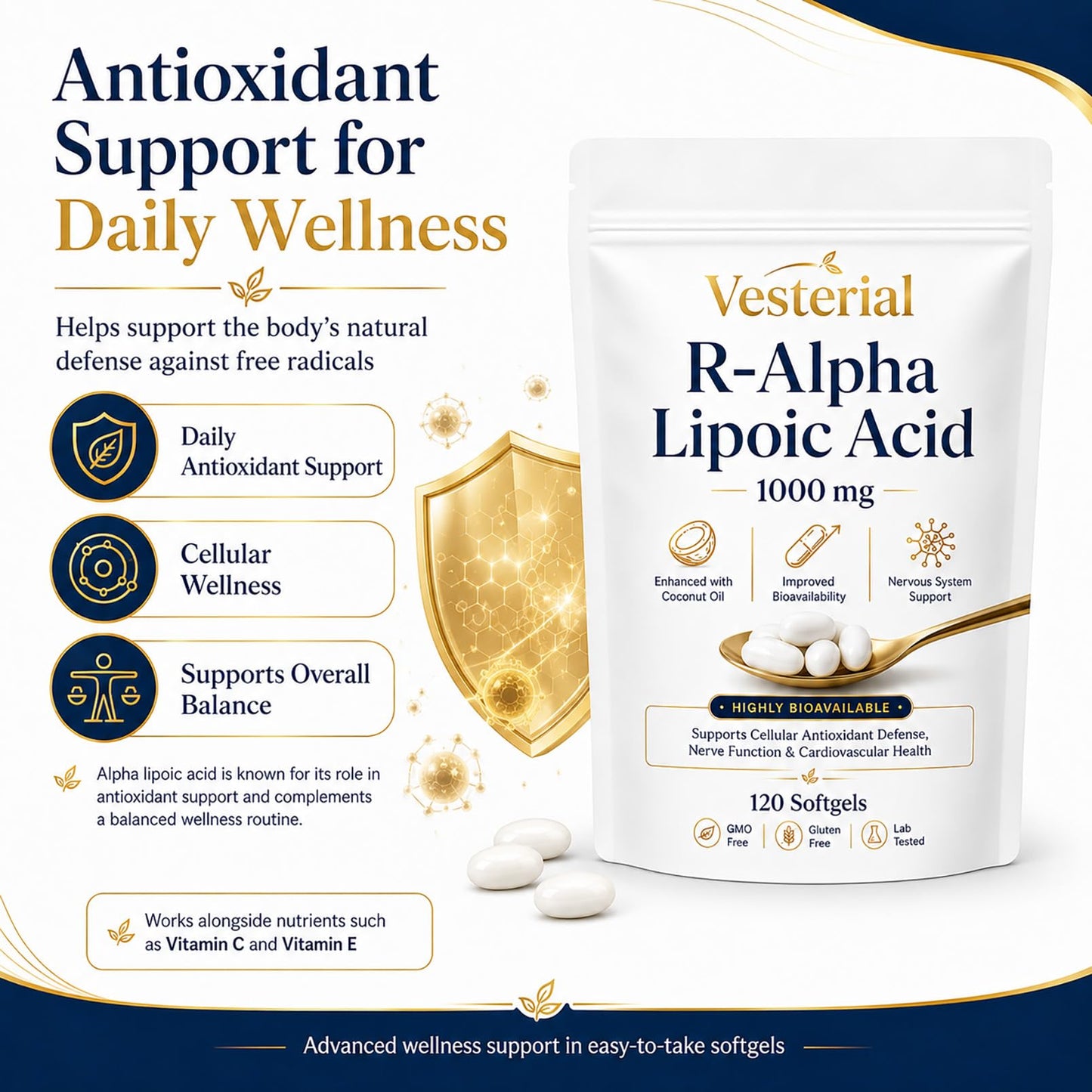 KYZTMHC R-Alpha Lipoic Acid Extract 1000mg Capsule, 120 Count