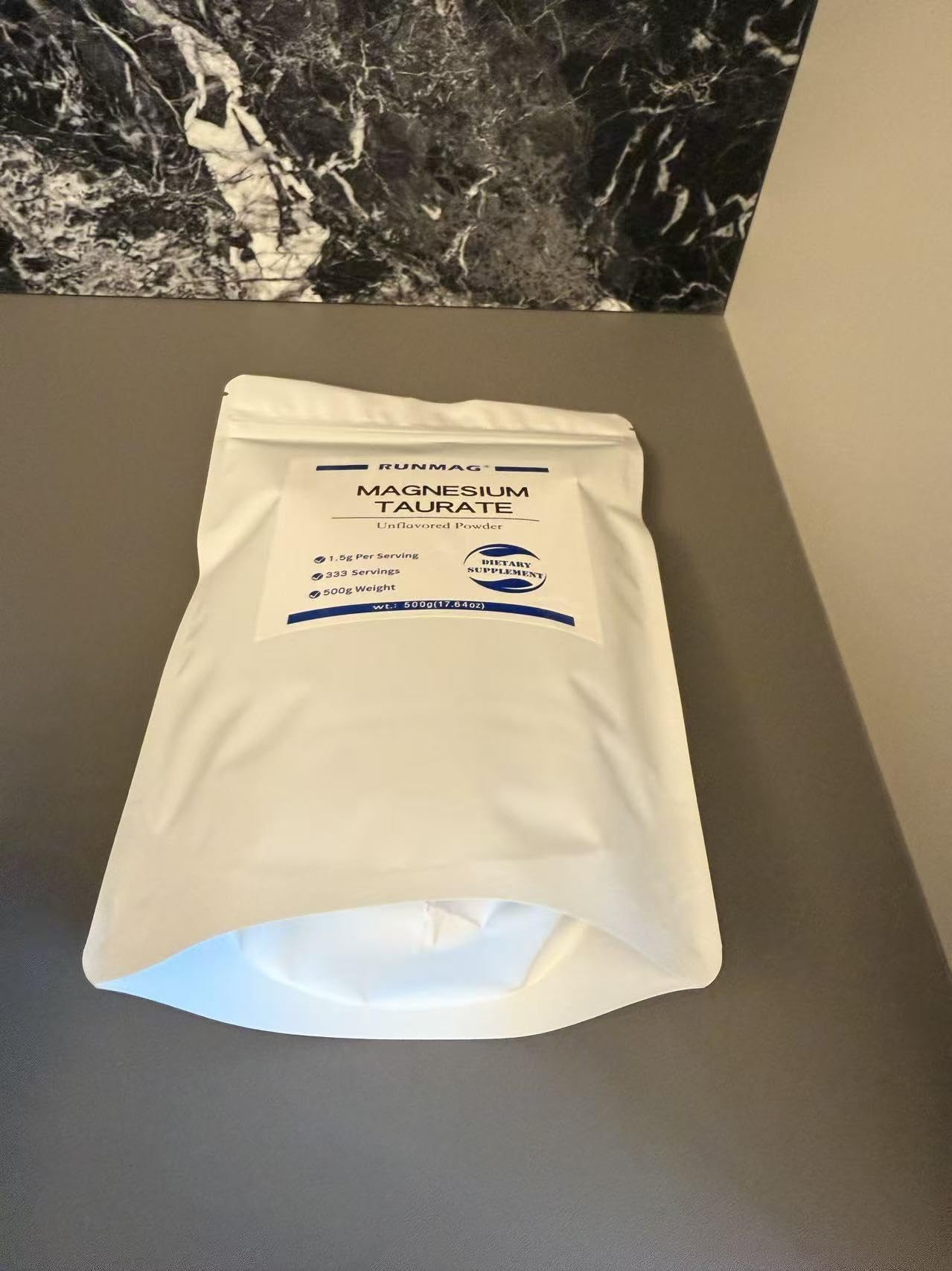 RUNMAG Magnesium Taurate Food Grade Powder 17.64 oz