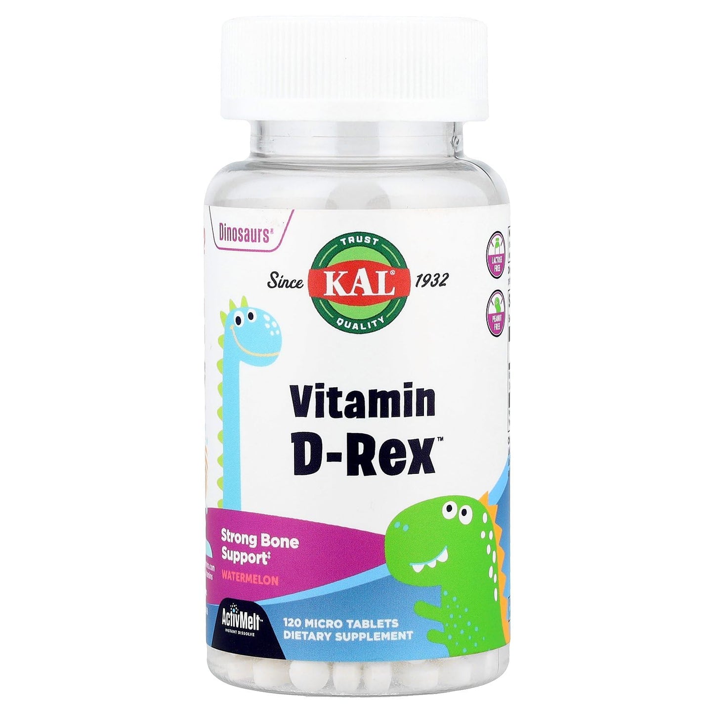 KAL 600 IU Watermelon D-rex Tablets, 120 Count