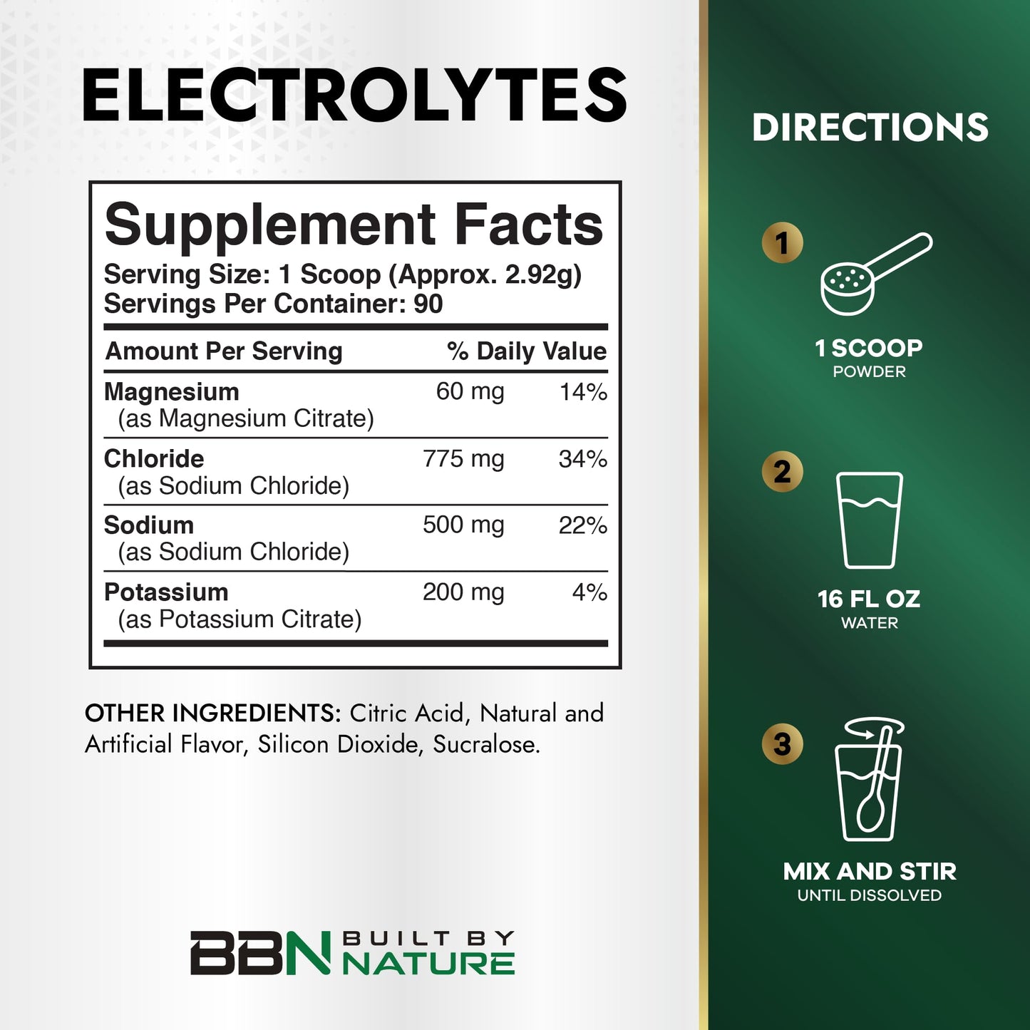 Built by Nature Electrolytes Powder 9.27