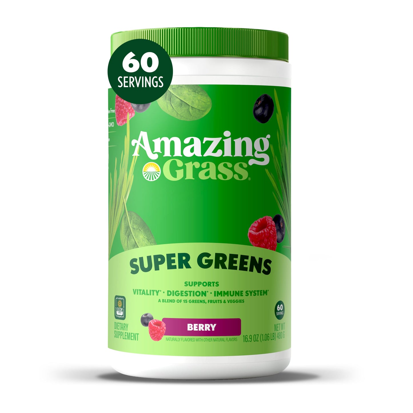 Amazing Grass Super Greens Powder Berry, 17 Servings