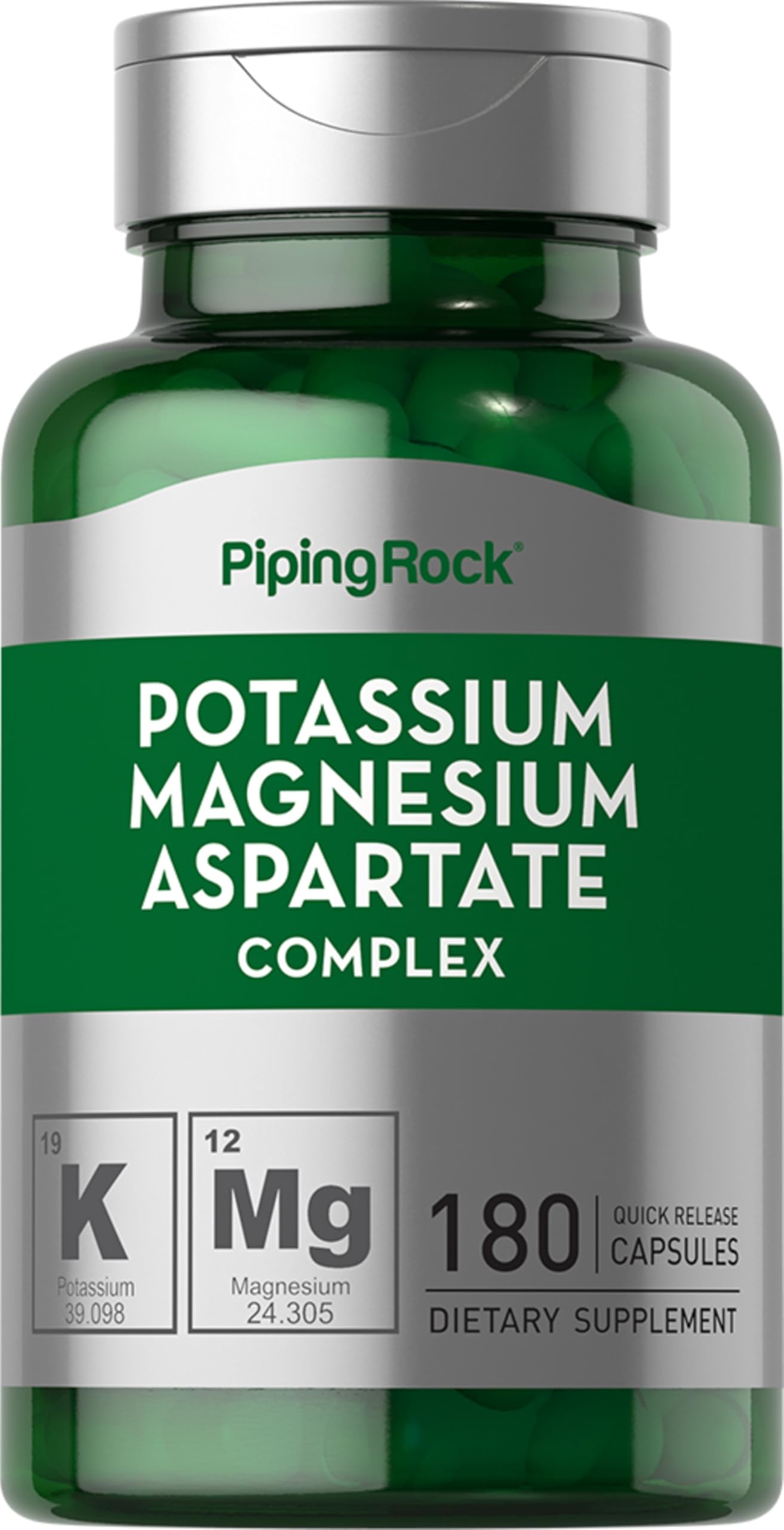 Piping Rock Potassium Magnesium Aspartate Supplement Capsules 180