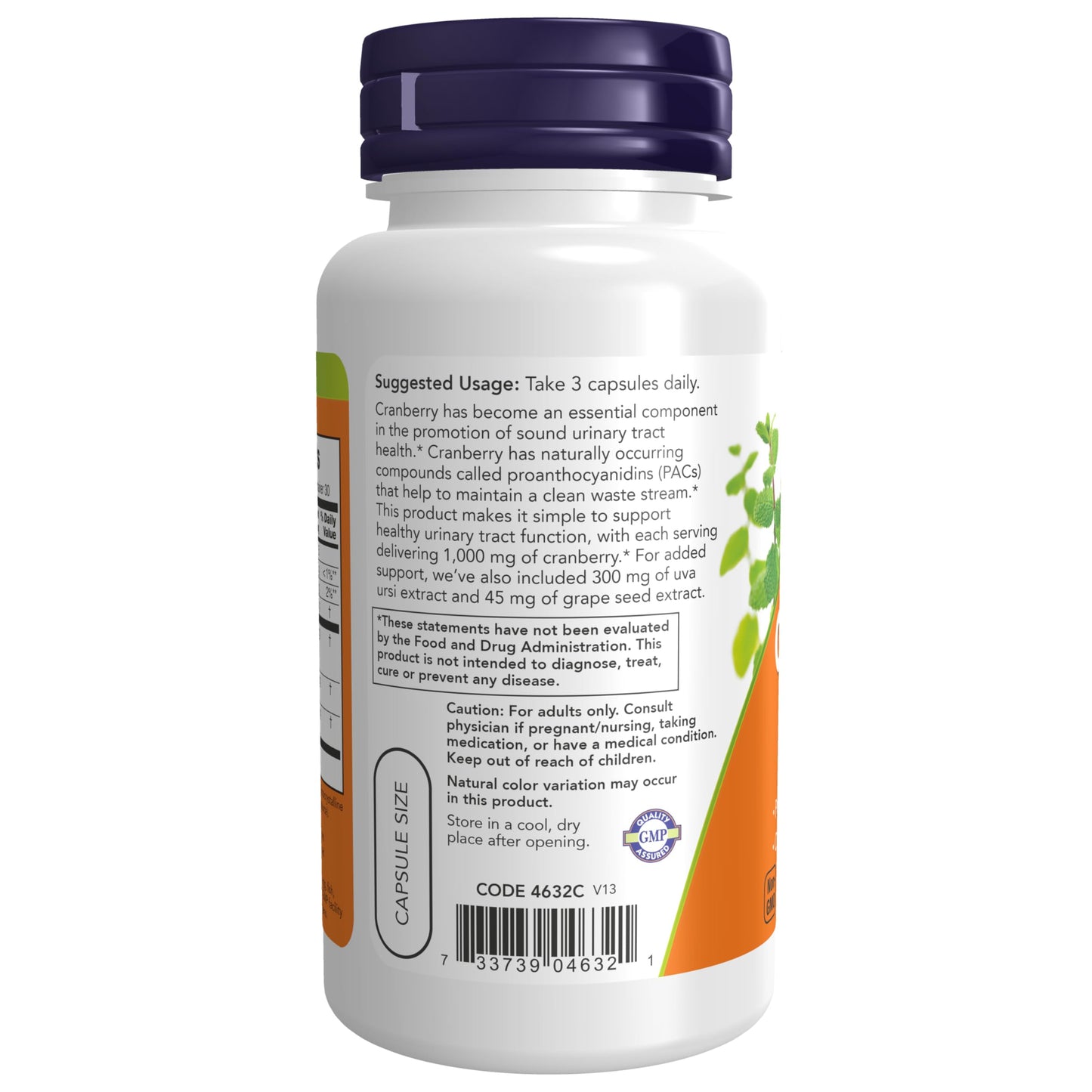 NOW Foods Cranberry with PACs, Uva Ursi and Grape Seed Extracts Veg Capsules, 90 Count