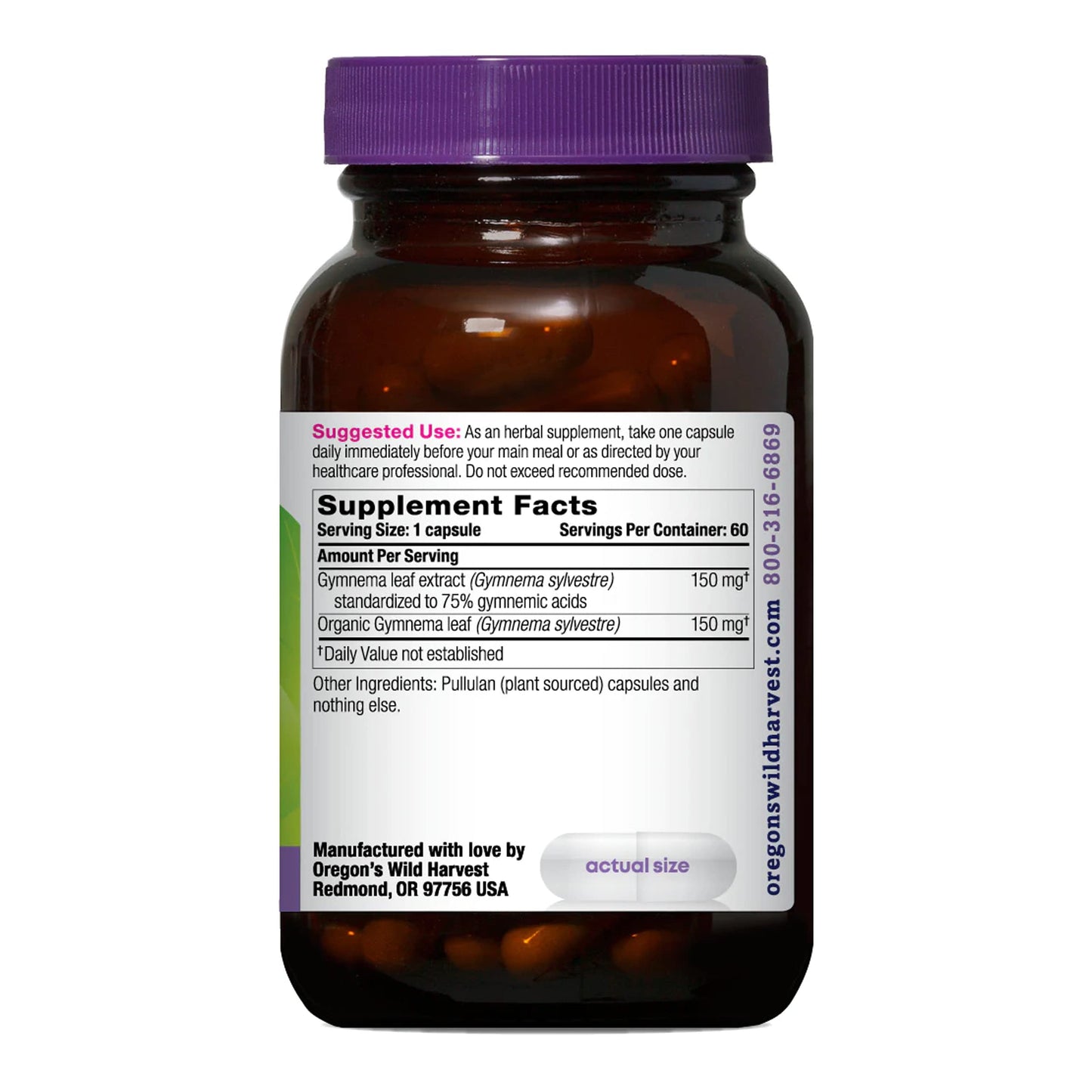 Oregon's Wild Harvest Gymnema Herbal Supplement Capsules, 60 Capsules