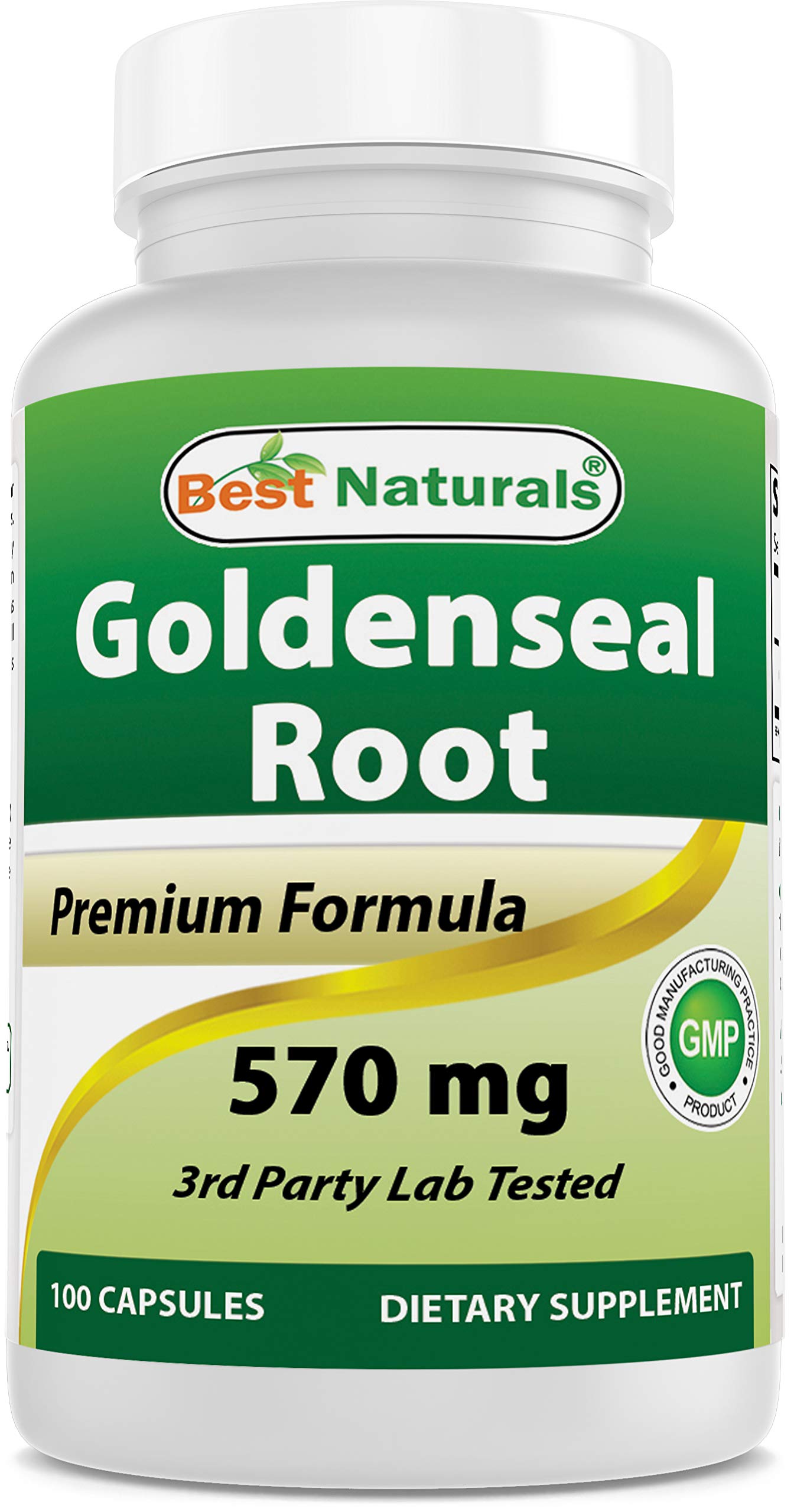 Best Naturals Goldenseal Root 570 mg Capsules, 100 Count