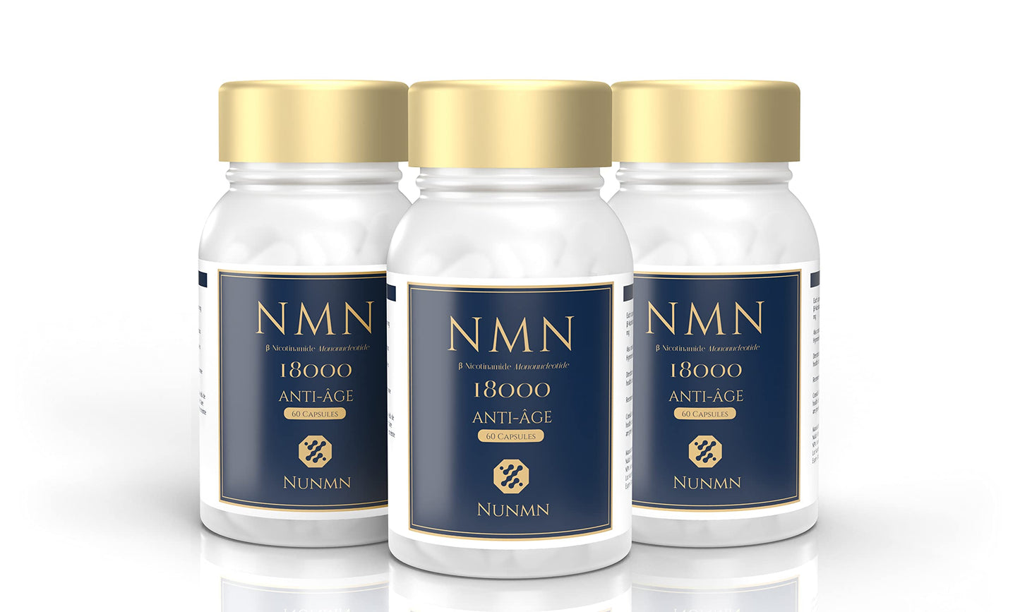 NUNMN NMN 18000 NAD+ Nicotinamide Mononucleotide Capsule, 60 Count