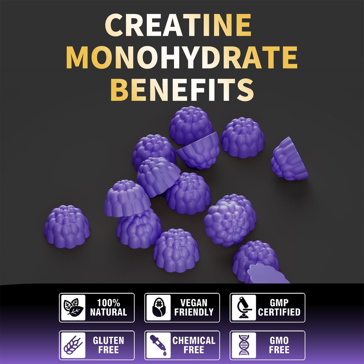 Nutravita Creatine Monohydrate Gummies, 120 Count