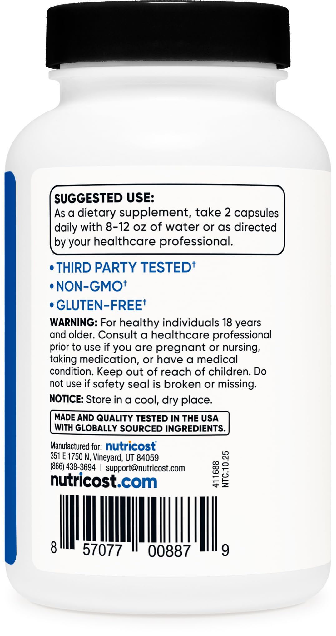 Nutricost HMB (Beta-Hydroxy Beta-Methylbutyrate) 1000mg Capsule, 120 Count