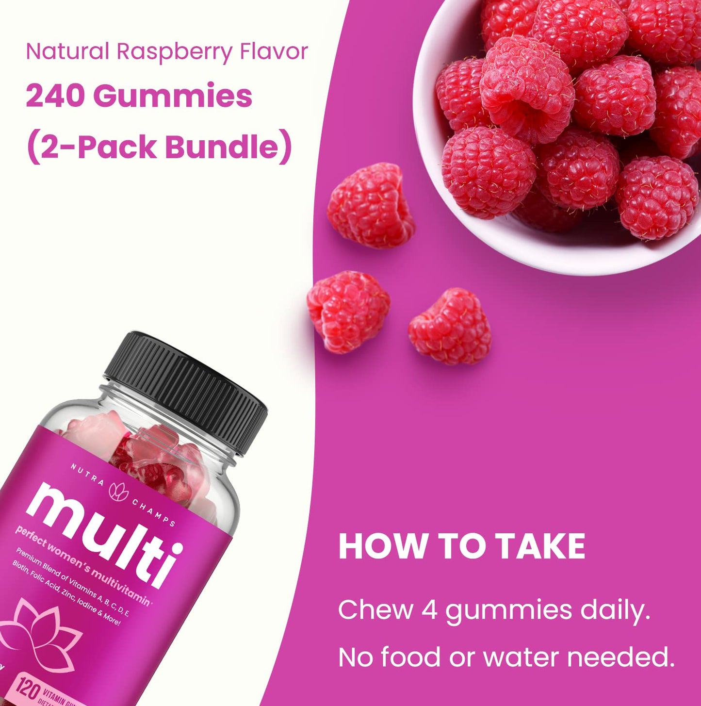 NutraChamps Multivitamin for Women Gummy 240 Count